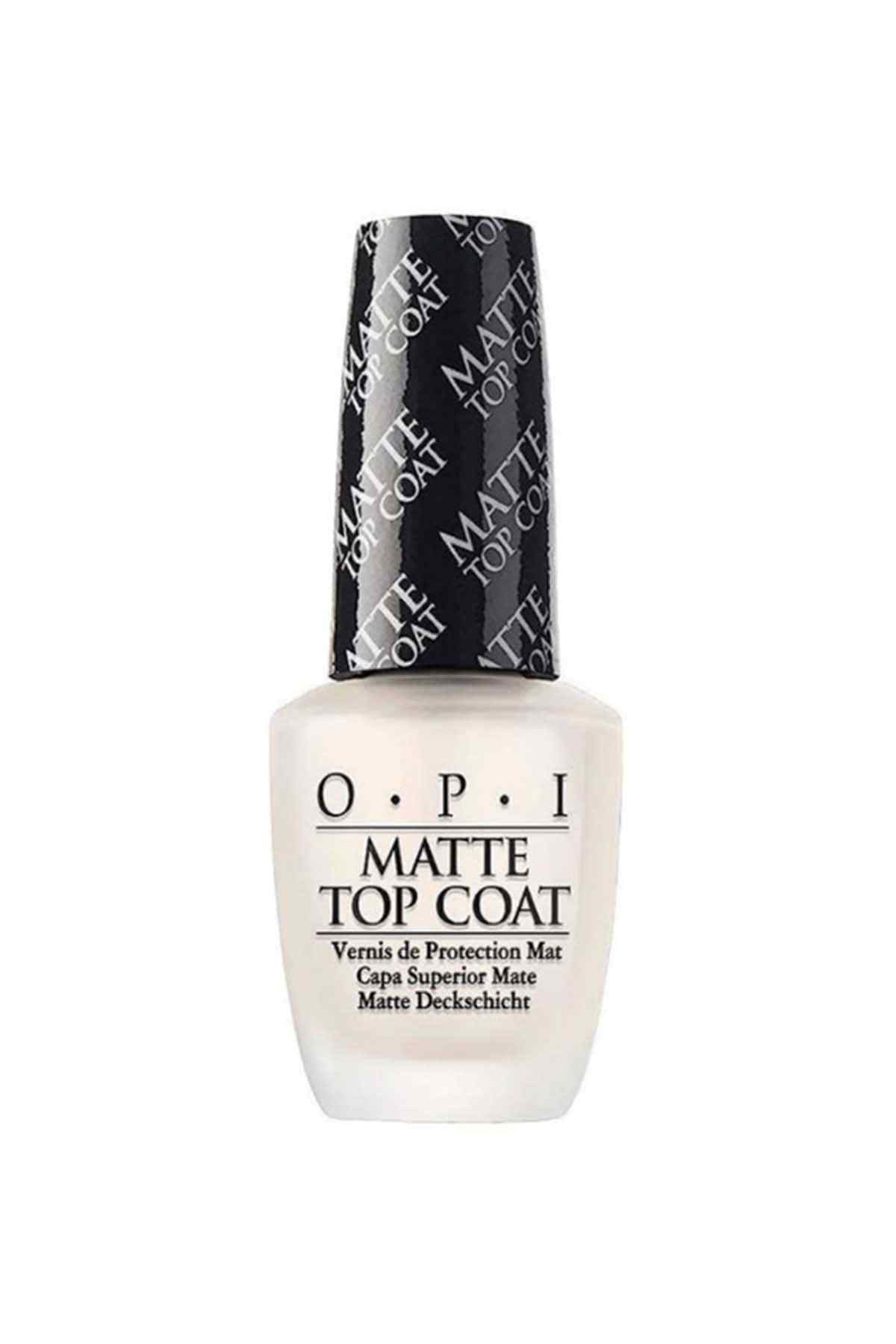 OPI Matte Top Coat nail polish bottle with black cap and white label