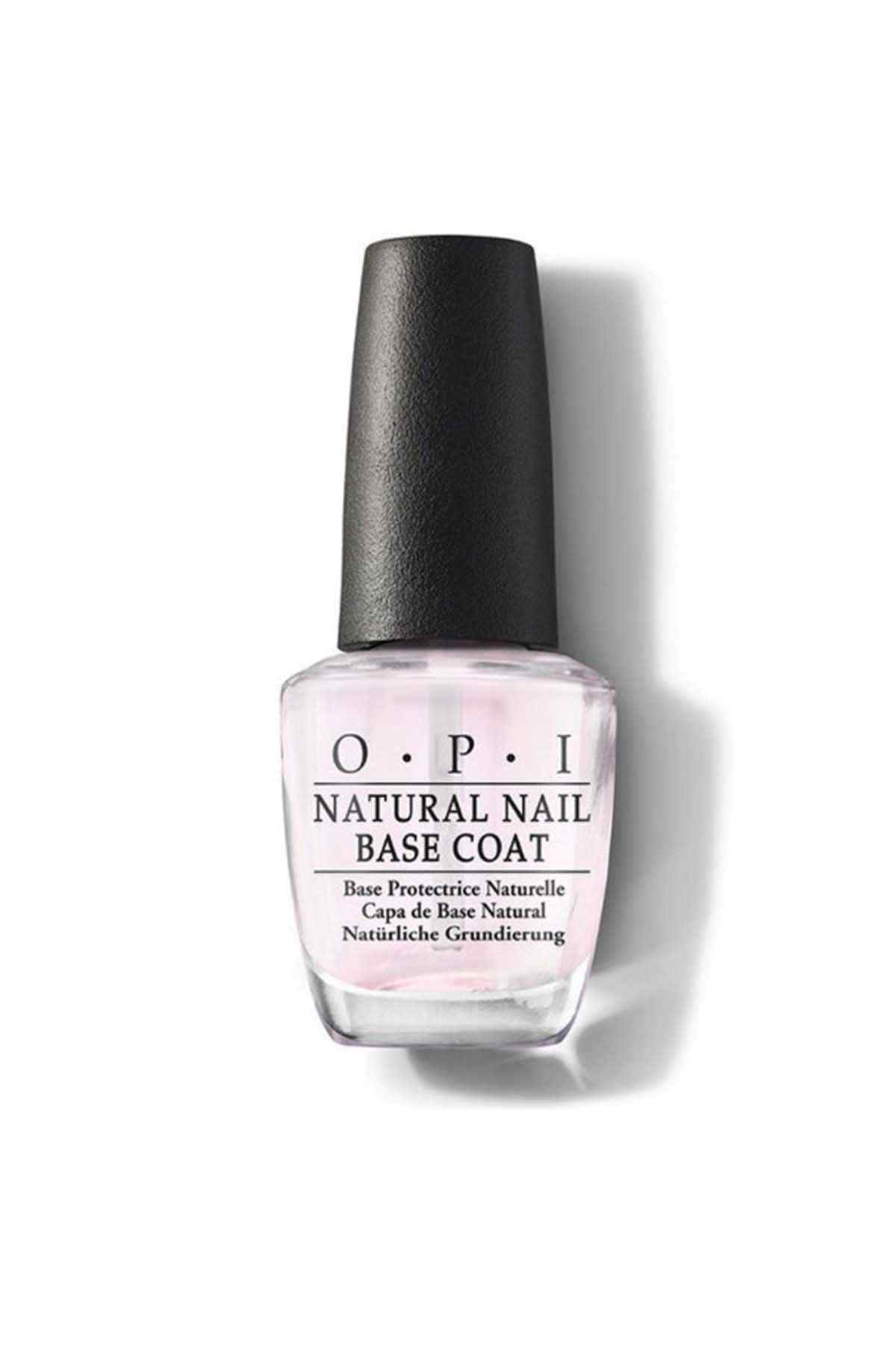 OPI Natural Nail Base Coat clear nail polish, glass bottle with black cap