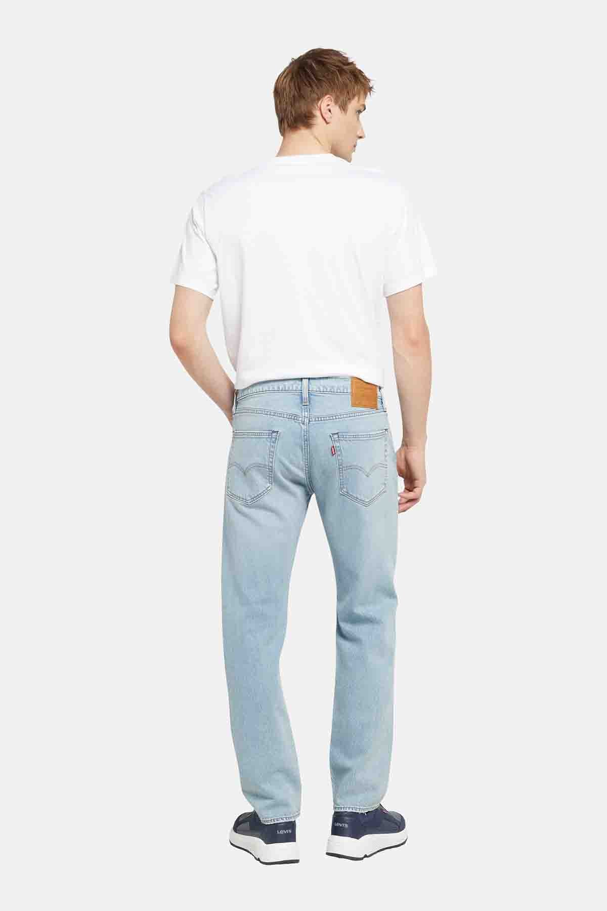 Light blue Levi's denim jeans, back view, straight leg with belt loops and pockets