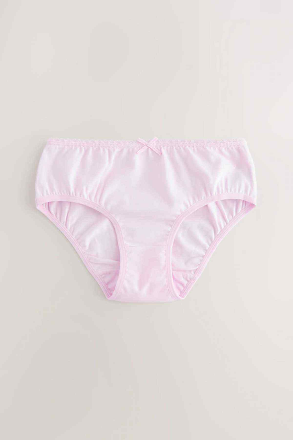 Light pink bikini briefs with elastic waistband