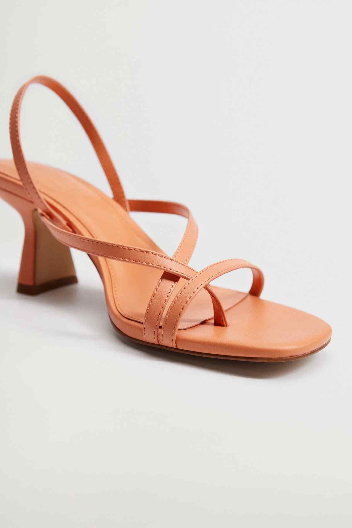 MANGO clementine strappy heeled sandals with open toe and back ankle strap