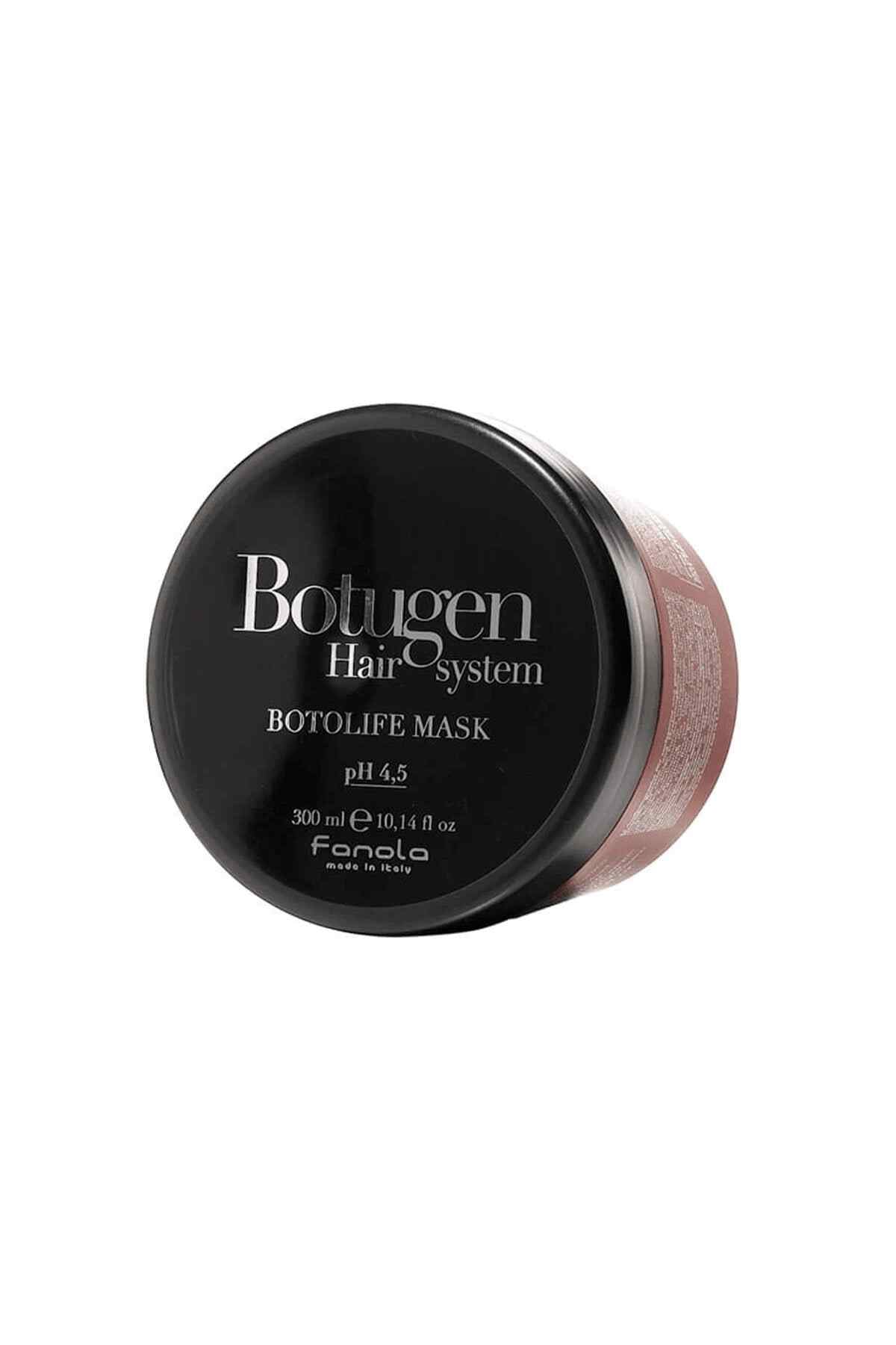 Fanola black hair mask jar with silver rim