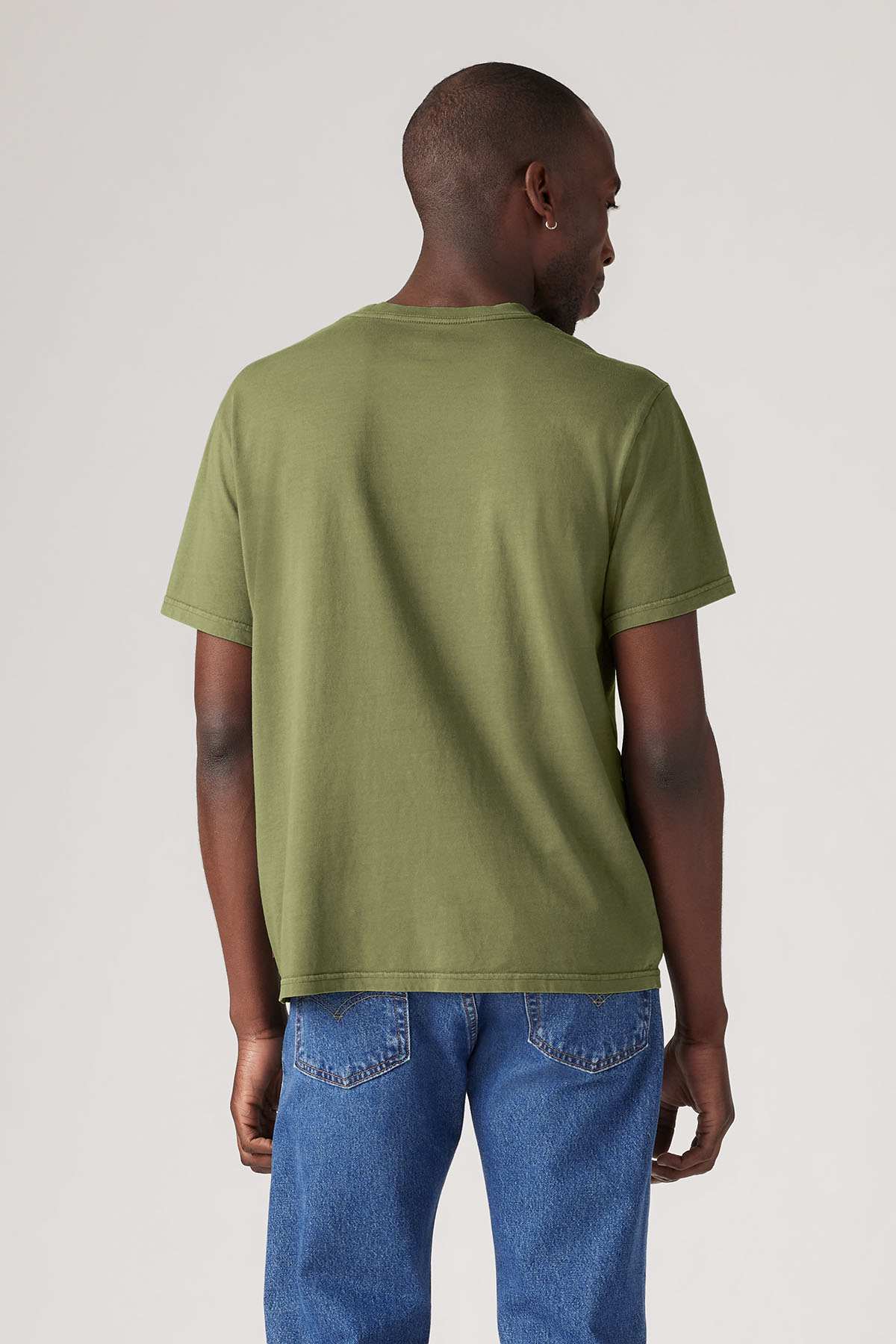 Green Levi's T-shirt, short sleeves, back view