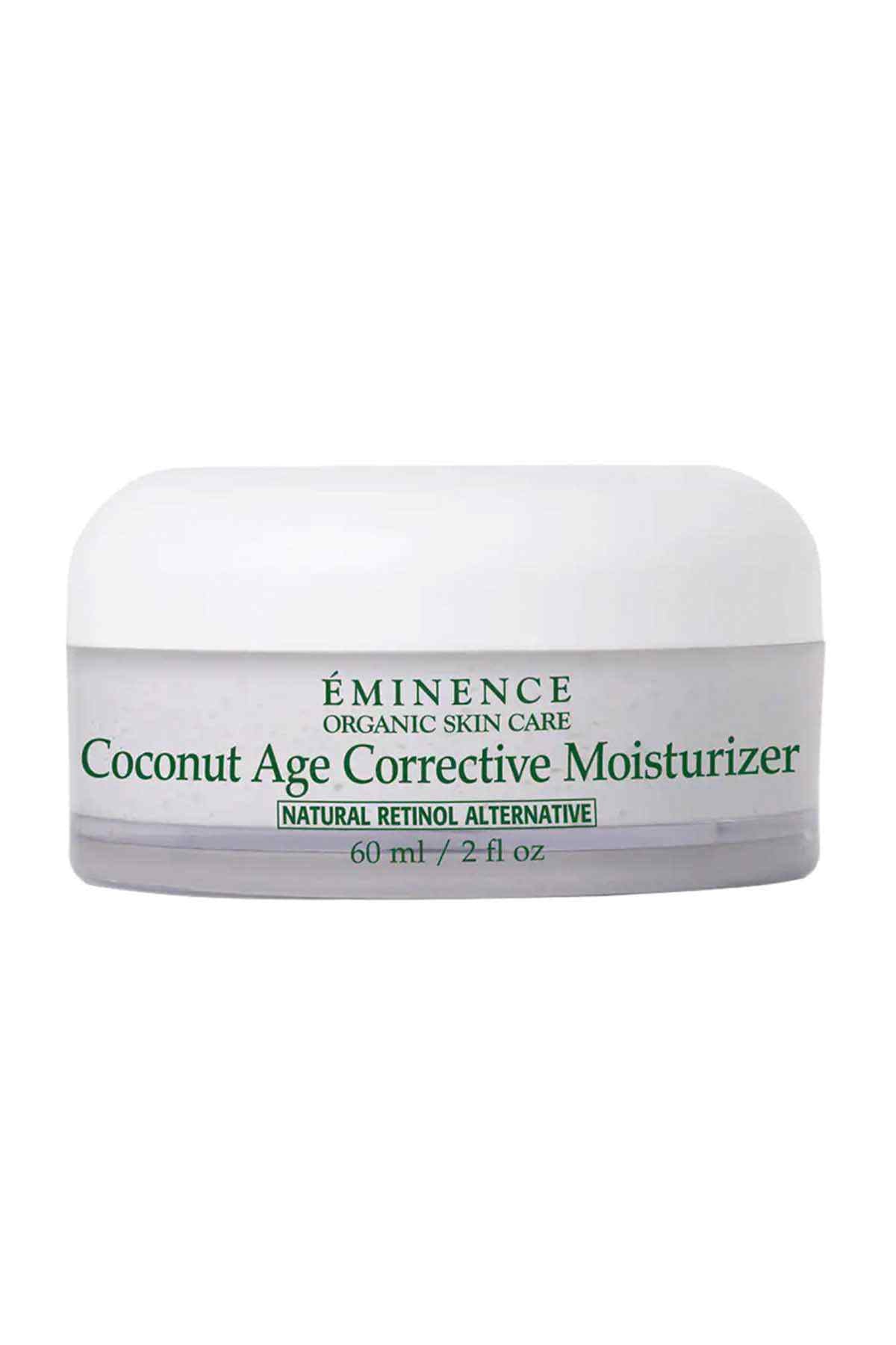 Eminence organic coconut age corrective moisturizer jar, 2 fl oz, white label