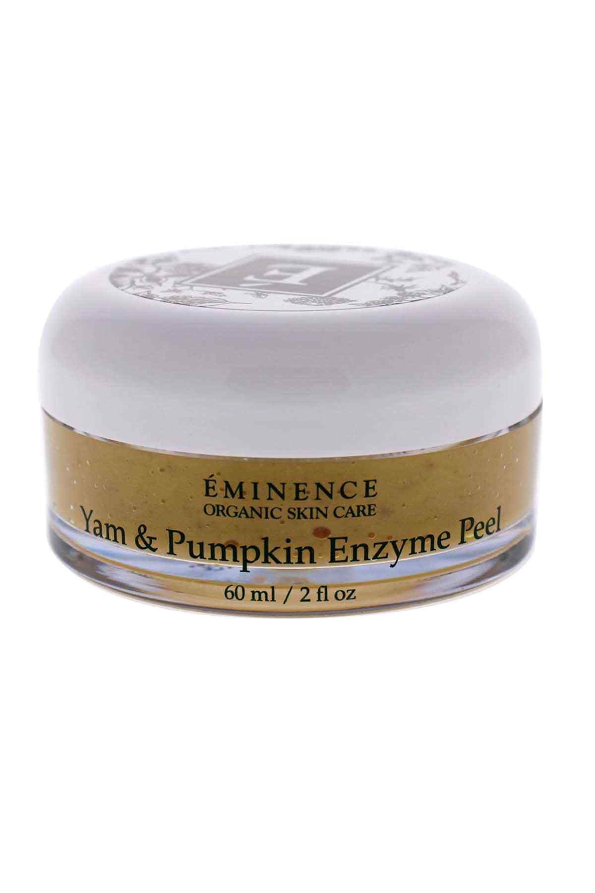 Eminence enzyme peel skincare jar with white lid and gold base