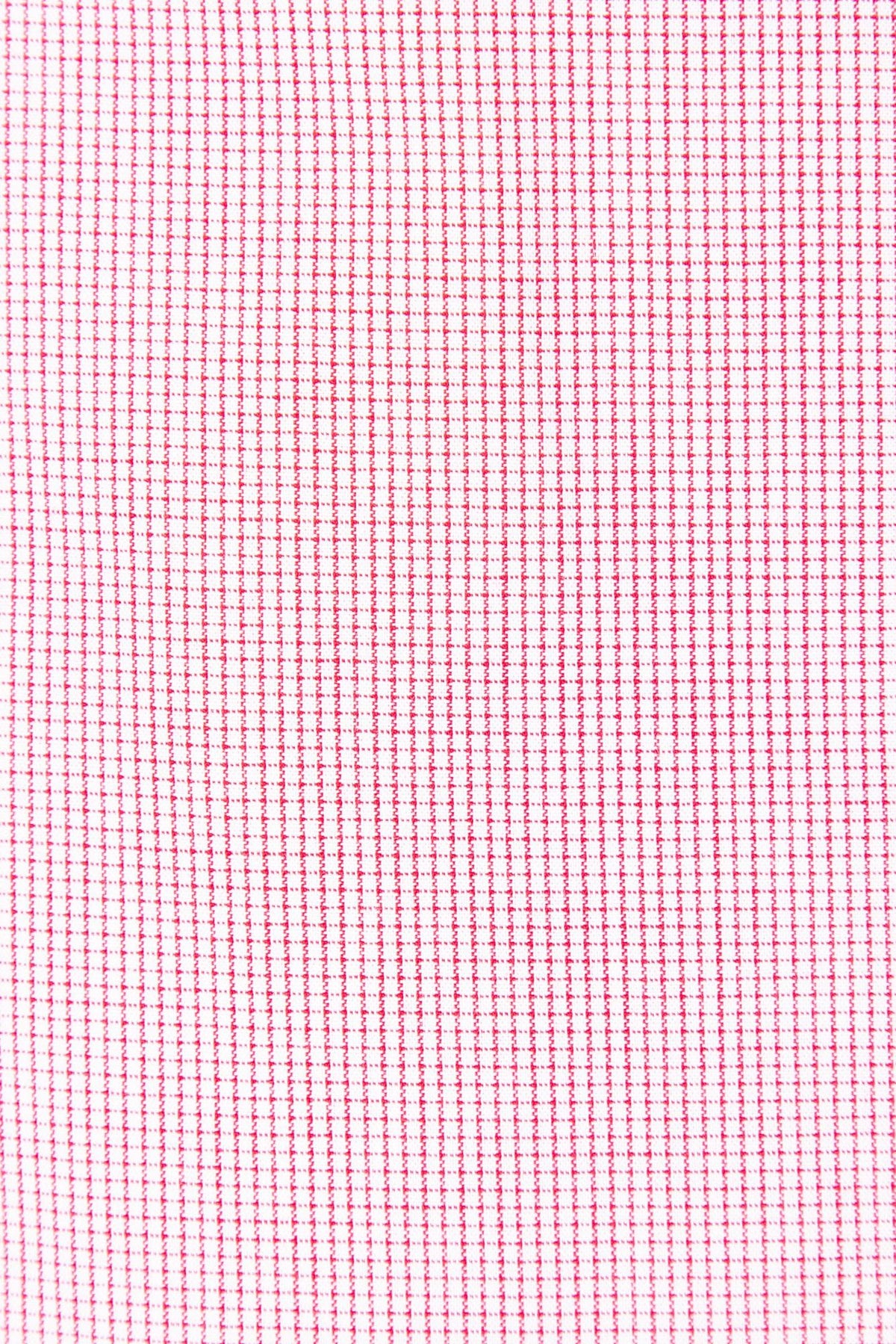 Red check fabric texture swatch with fine grid pattern