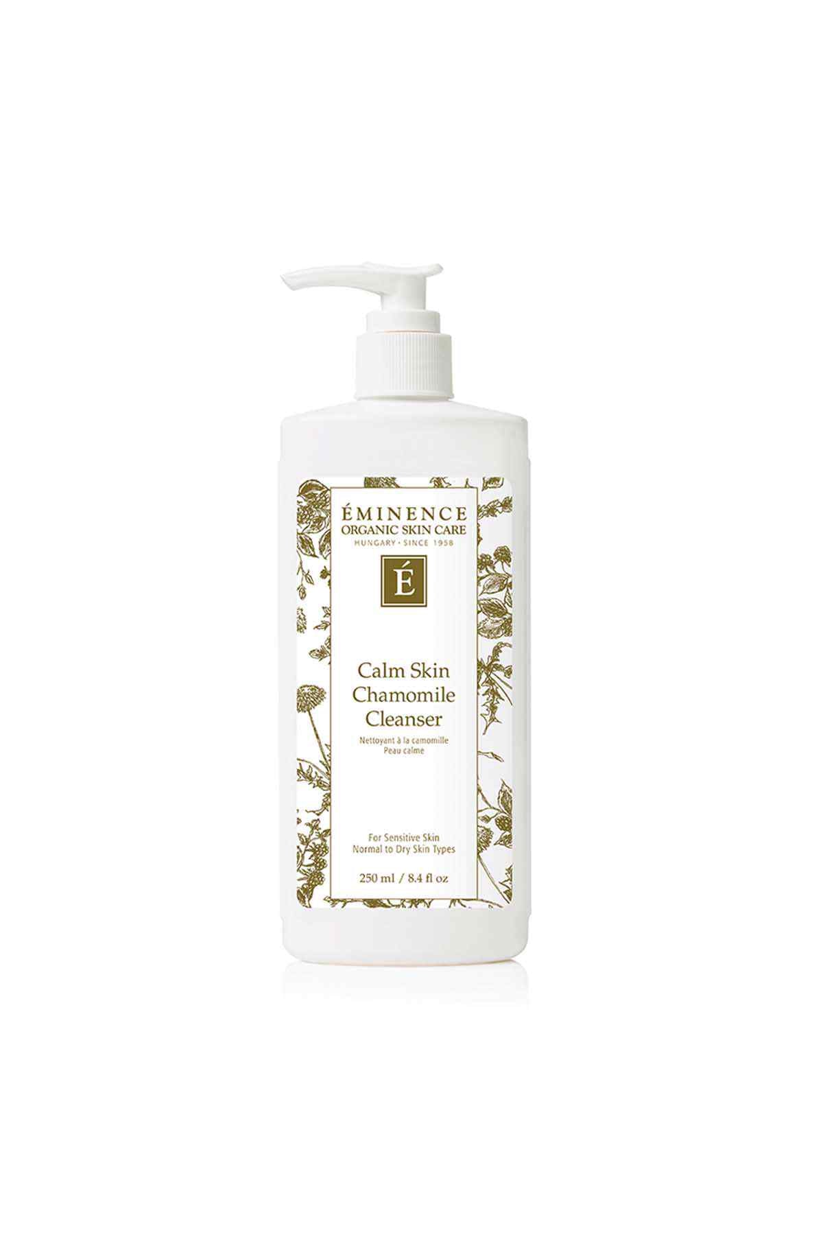Eminence chamomile cleanser pump bottle, calm skin care liquid