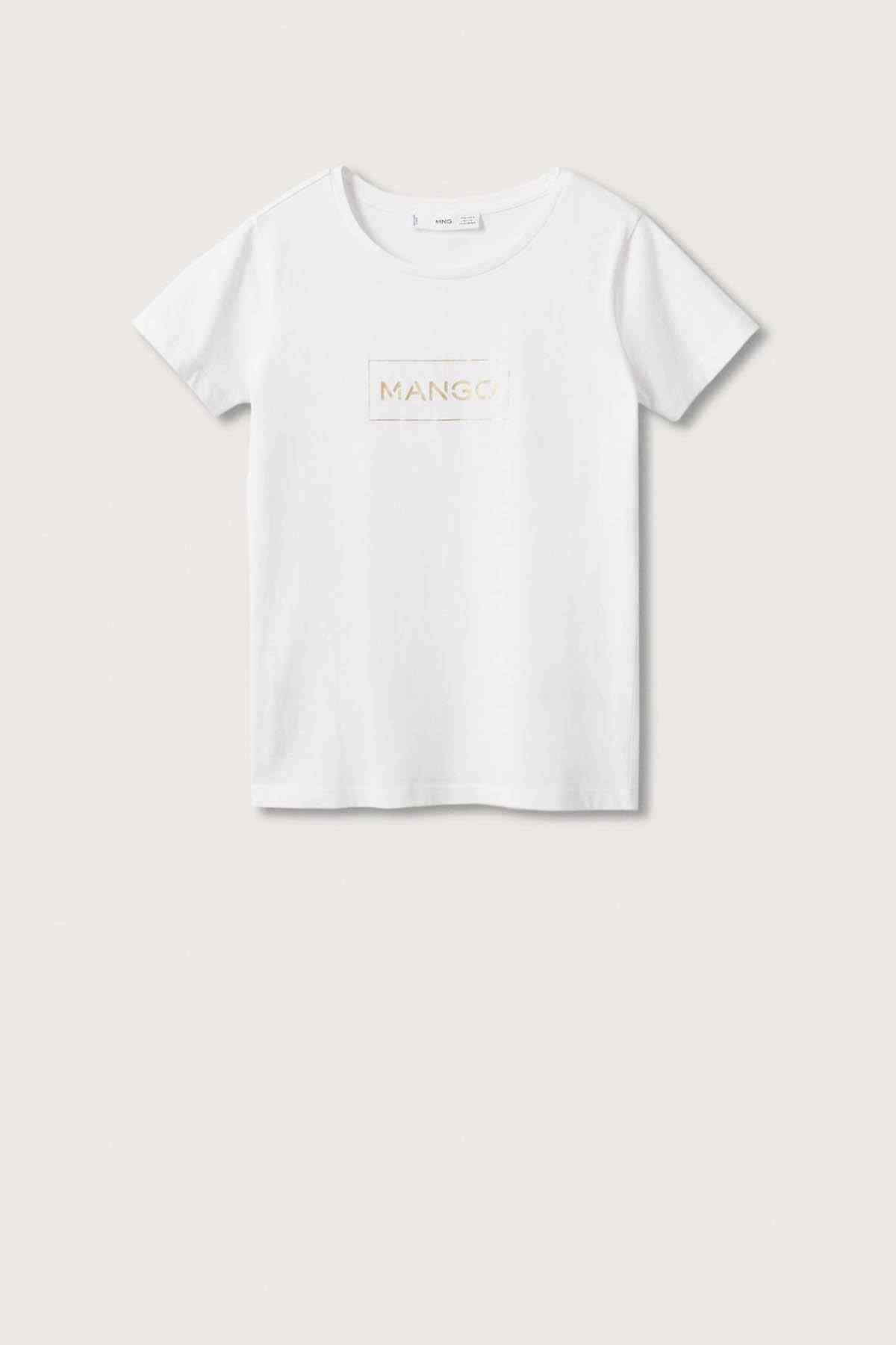 White Mango-logo crewneck T-shirt, short sleeves, flat lay
