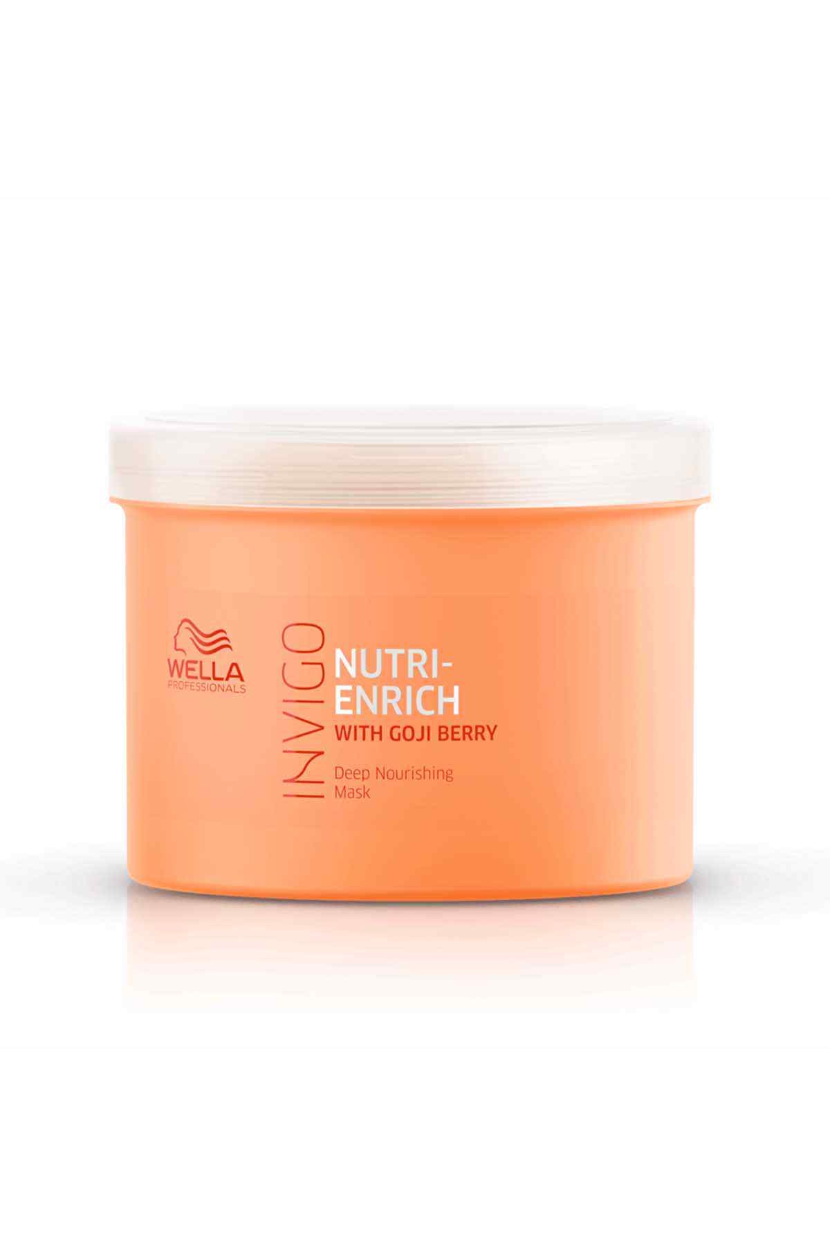 Wella Nutri-Enrich with Goji Berry hair mask, orange plastic jar with white lid