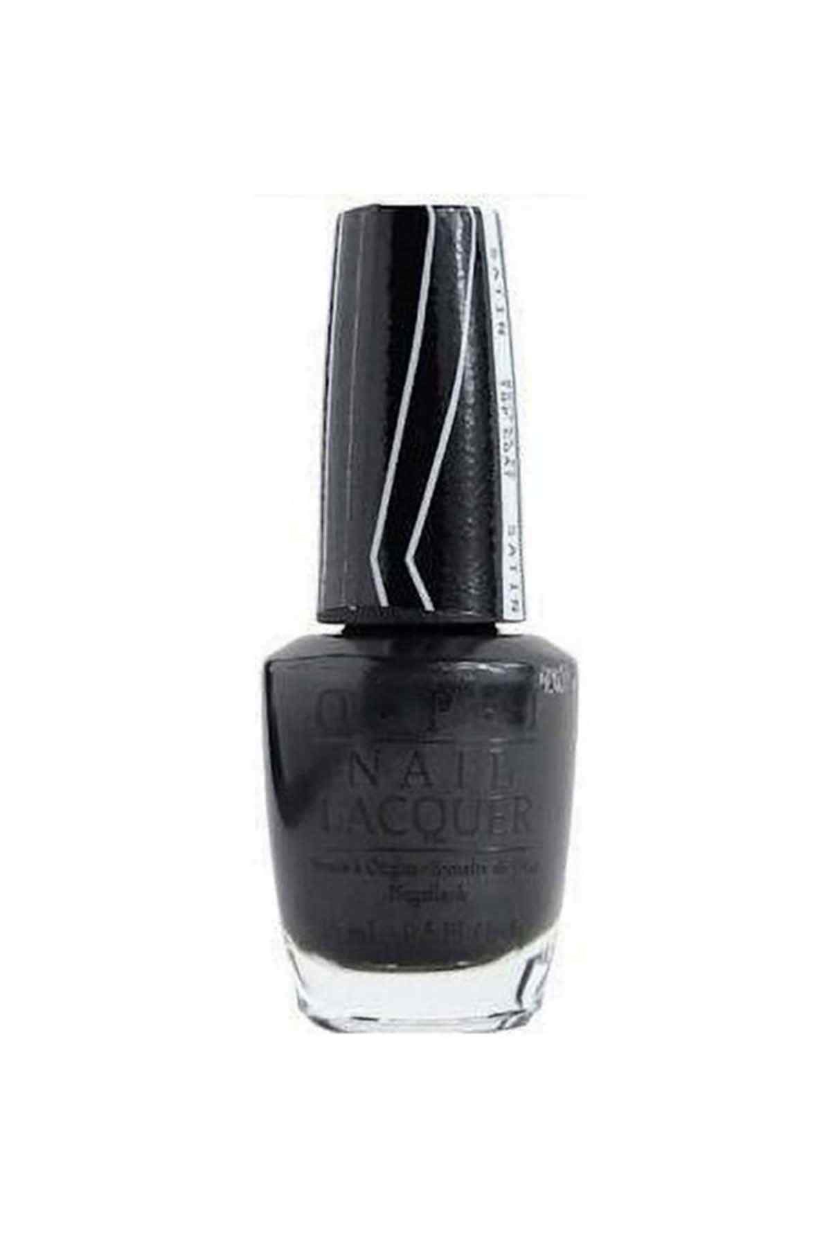 OPI nail lacquer bottle in black with silver cap