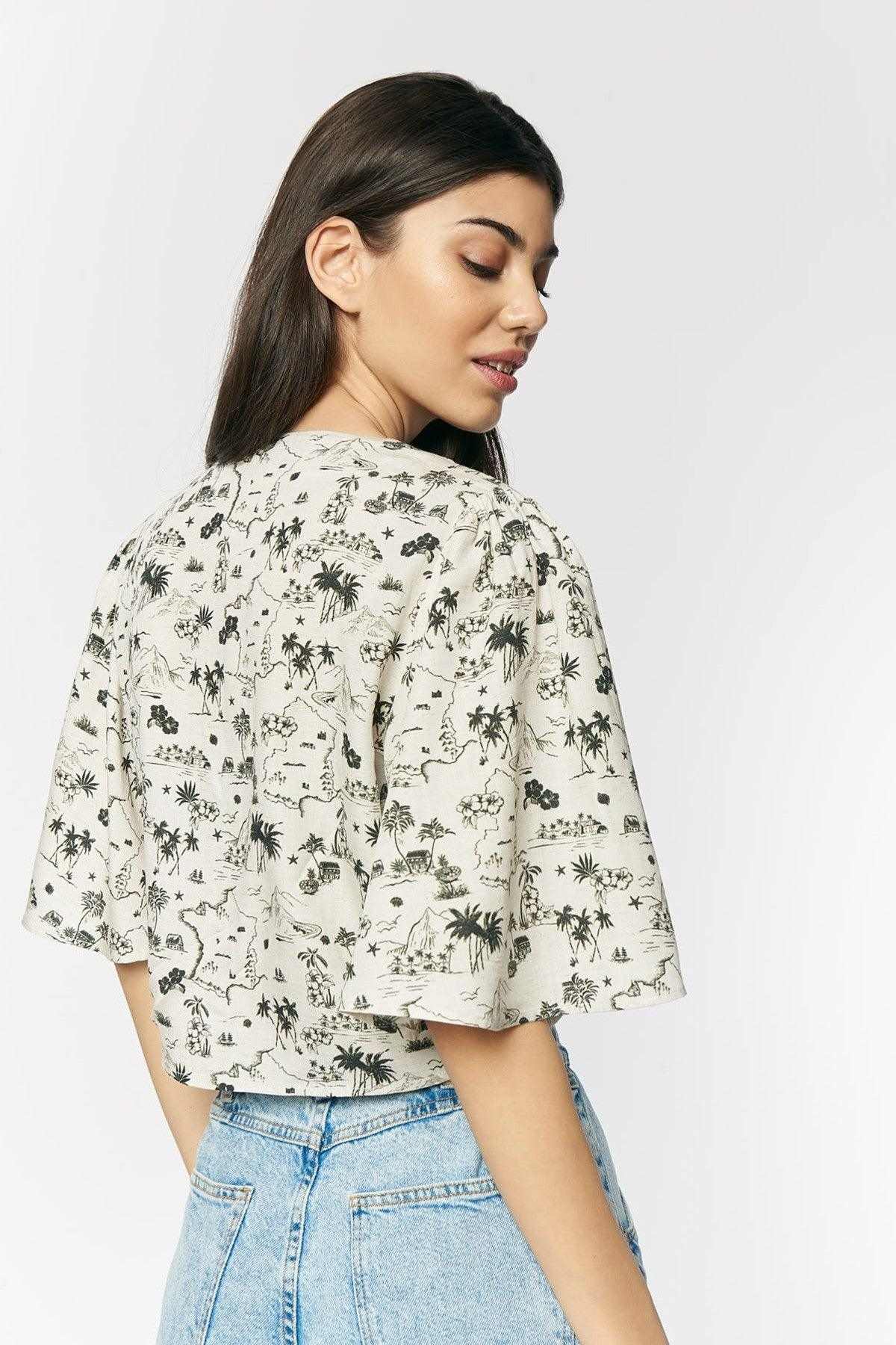 Printed Shirt For Women - White