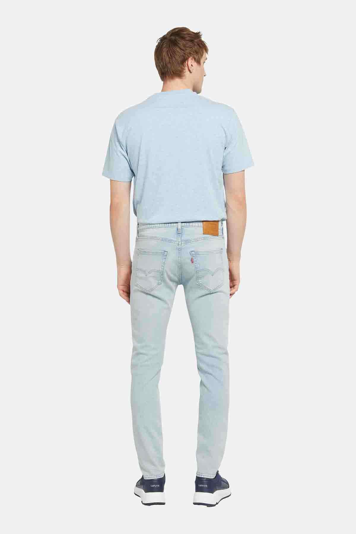 Back view of Levi's light wash denim jeans, straight leg