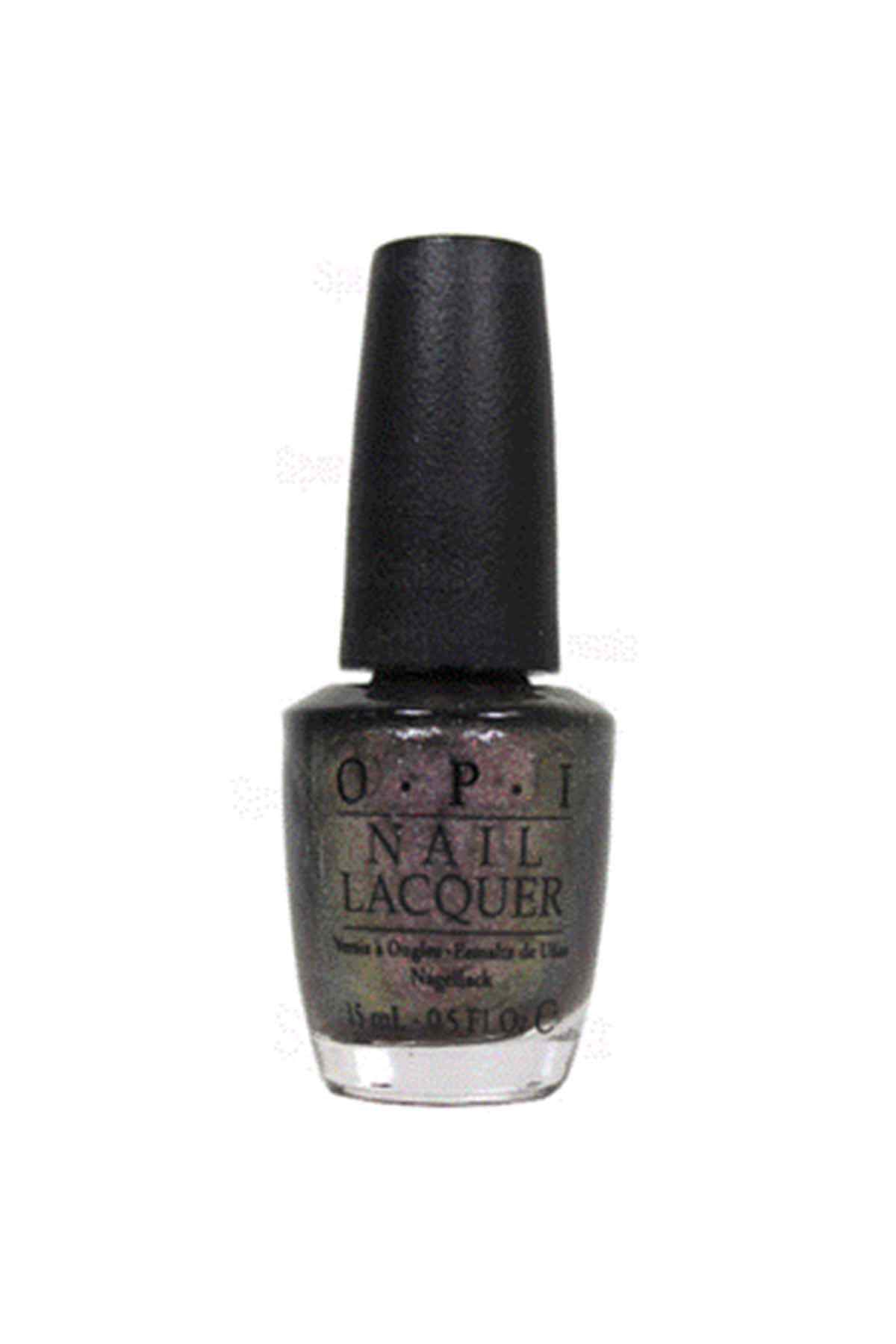 OPI taupe-brown nail lacquer bottle with black cap