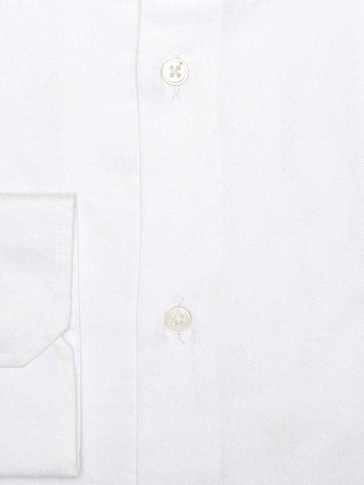 White button-up shirt front with two round buttons