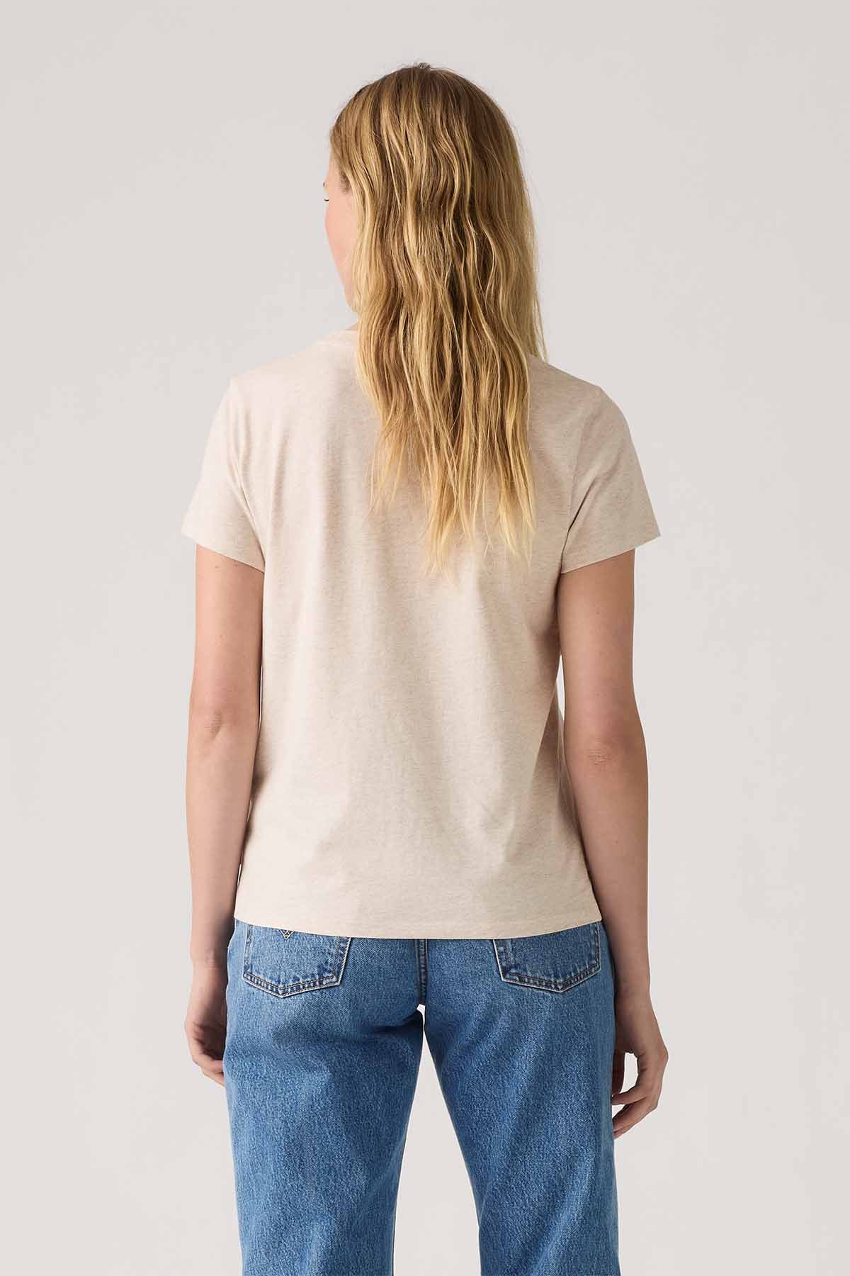 Levi's light beige T-shirt, crew neck, short sleeves, plain back