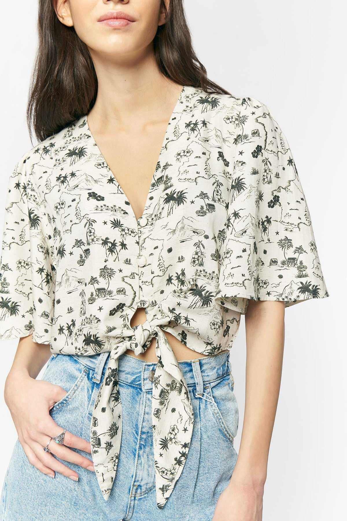 Printed Shirt For Women - White