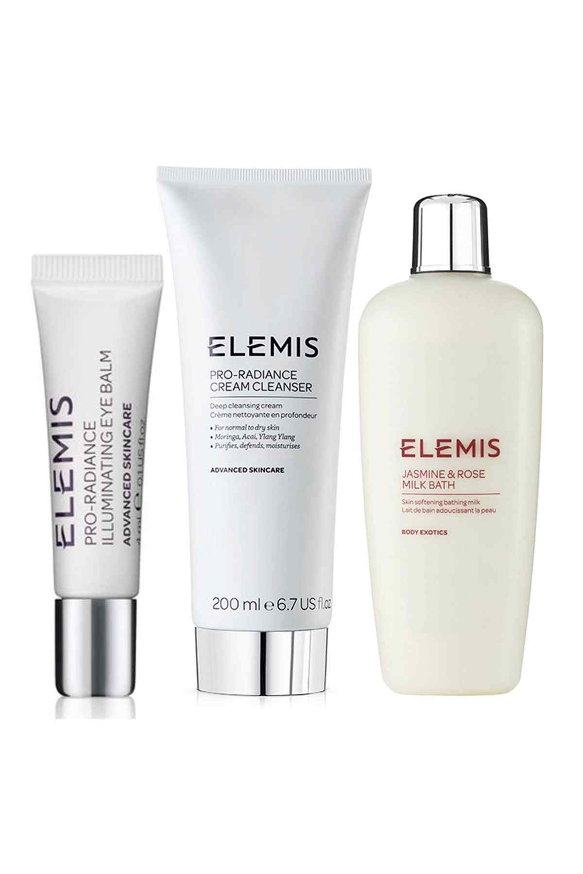 Elemis Pro-Radiance cream cleanser set with tube and pump bottle, 3-piece