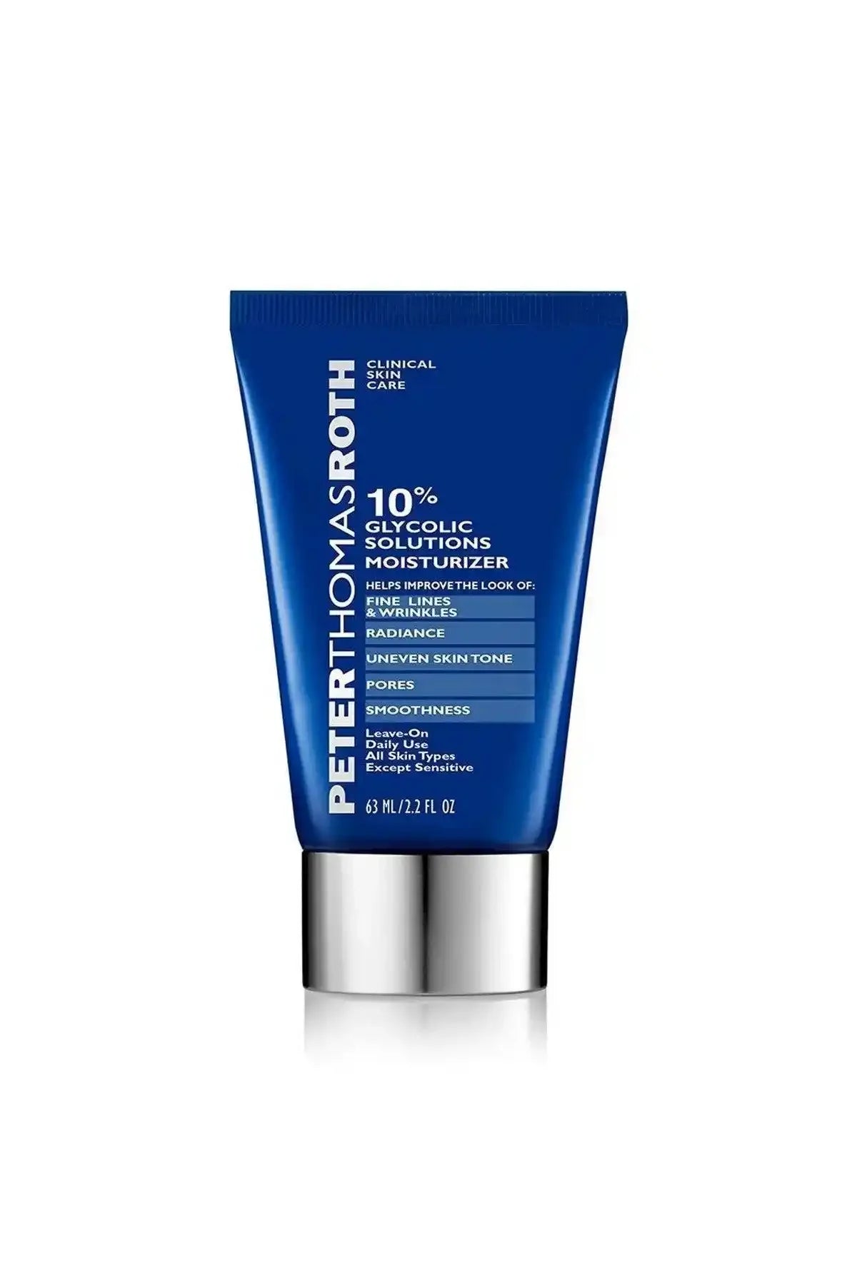 Peter Thomas Roth glycolic cleanser tube, blue with silver cap