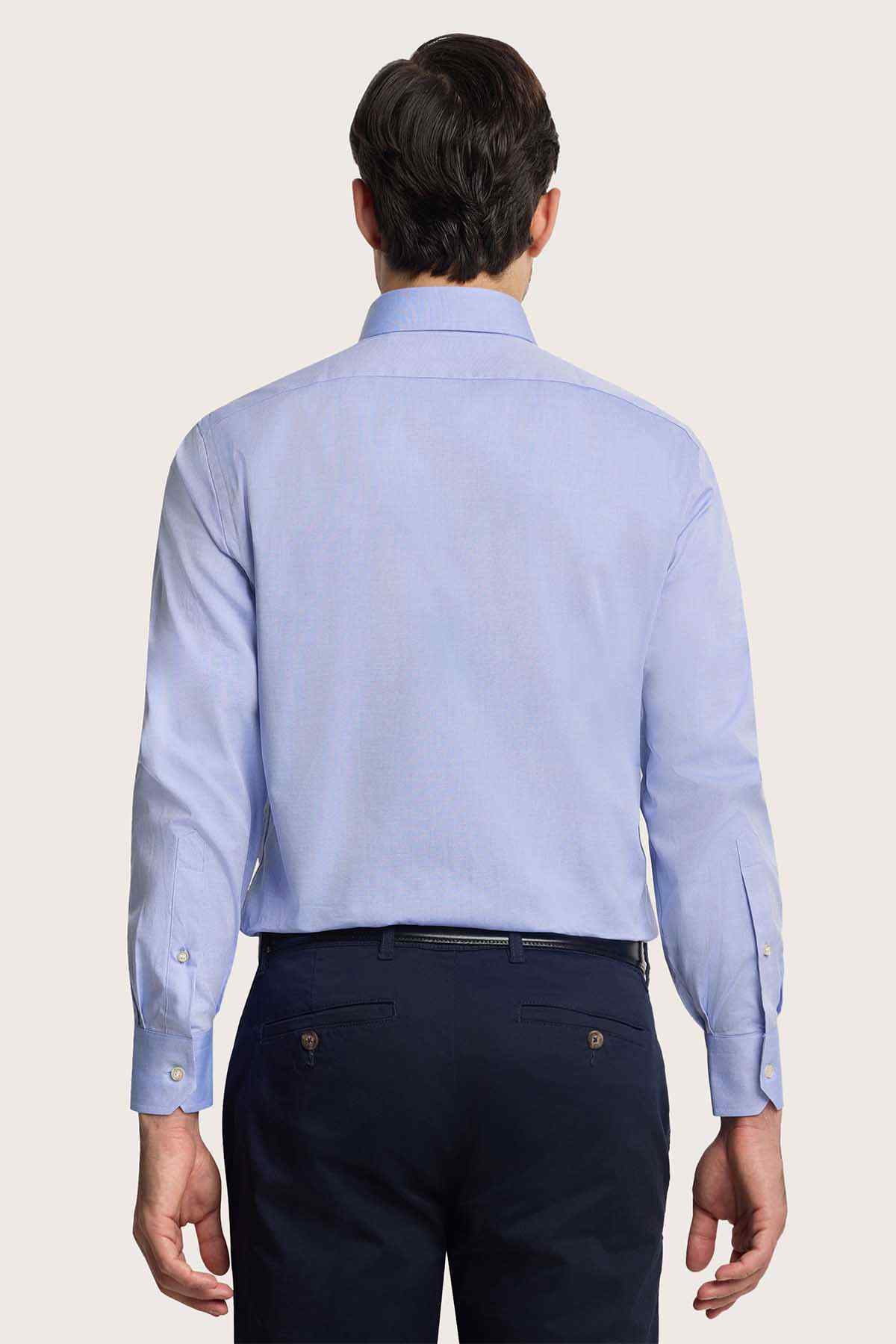 Camicissima light blue button-down shirt back view with buttoned cuffs