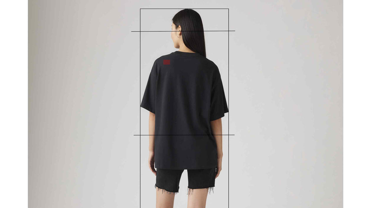 Levi's black T-shirt from back view with small logo detail at center