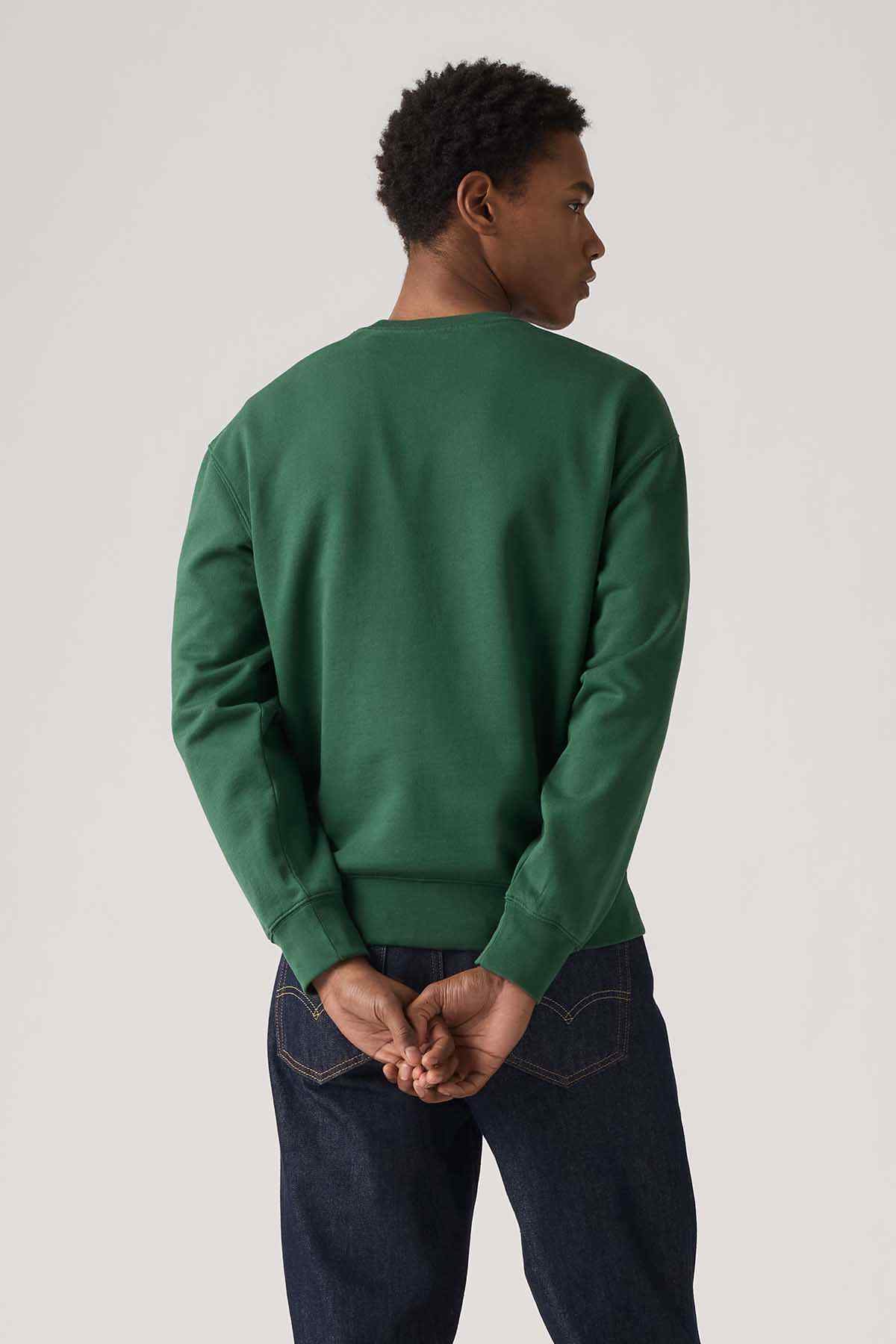 Levi's green crewneck sweatshirt, back view
