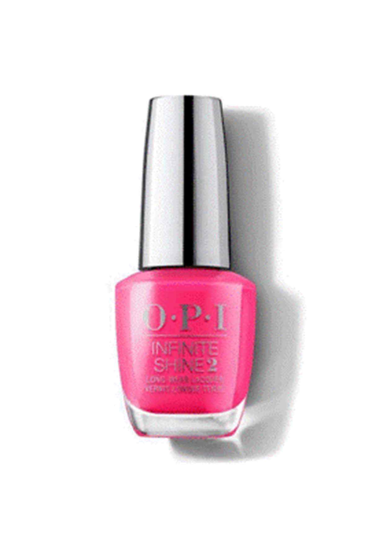 OPI Infinite Shine nail polish in hot pink glass bottle with silver cap