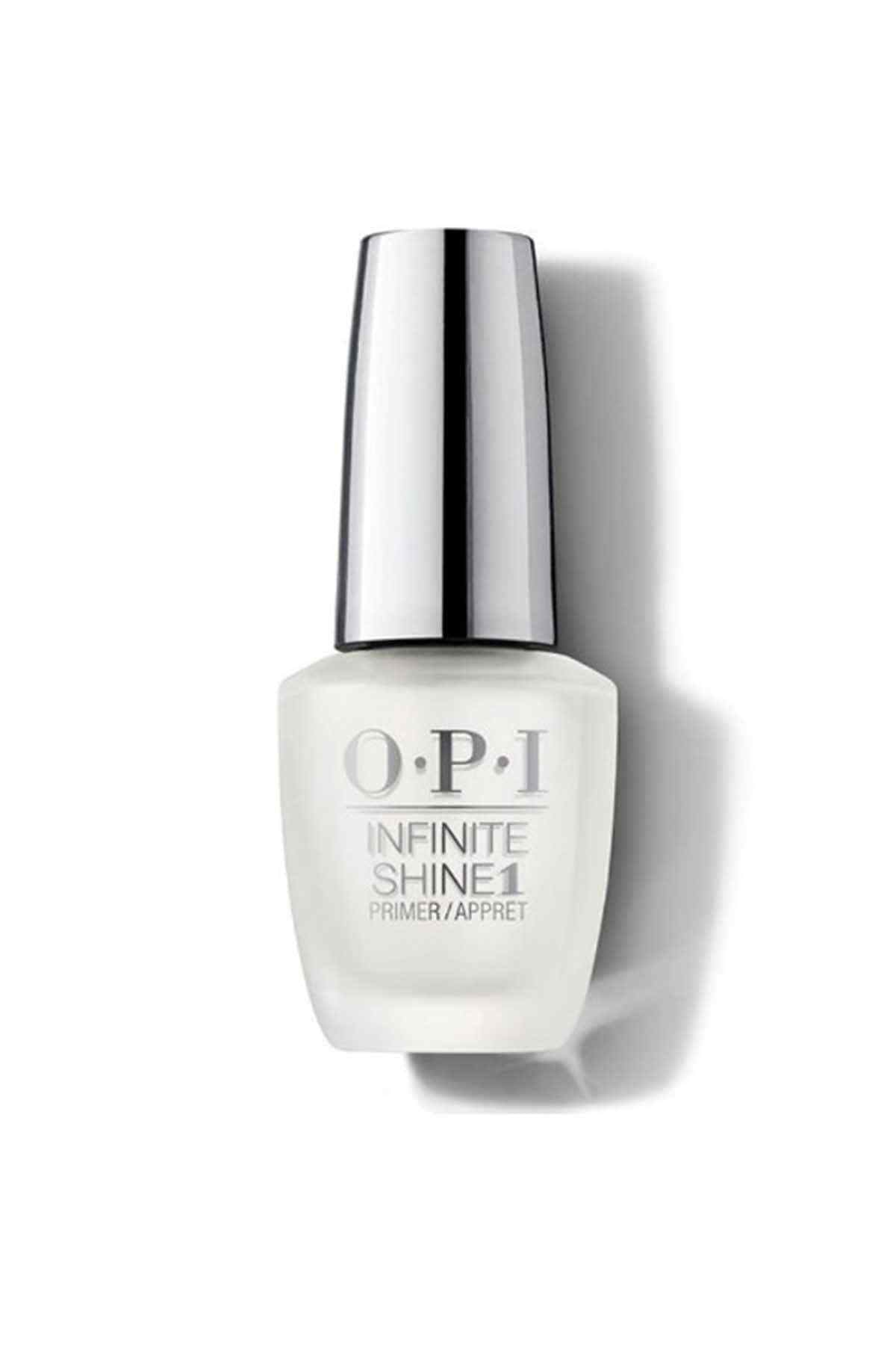 OPI Infinite Shine primer, clear transparent nail polish in bottle with silver cap