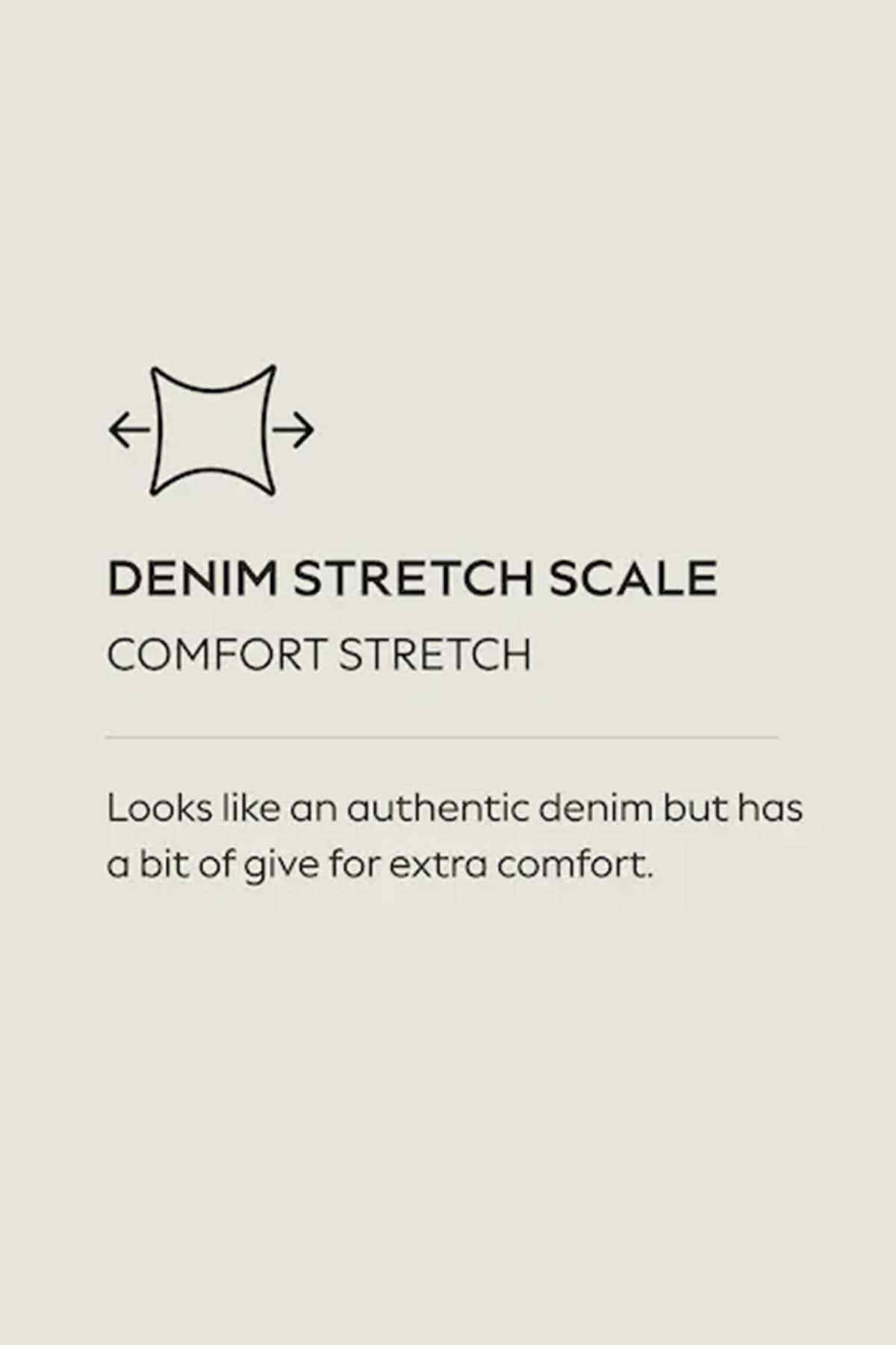Denim stretch scale: comfort stretch for an authentic denim look with extra give