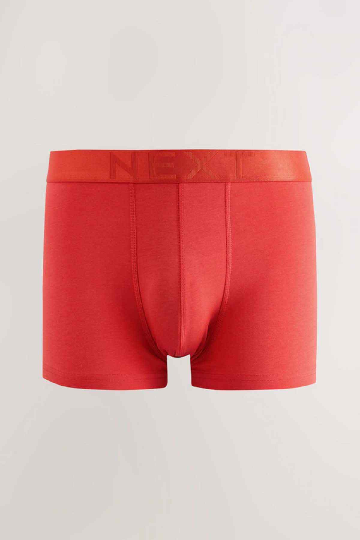 Red boxer briefs with NEXT logo waistband and contoured front