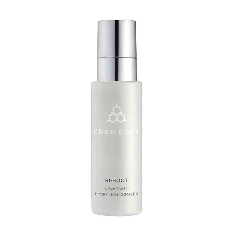 Cosmedix Reboot overnight hydration complex pump bottle, light cream/white