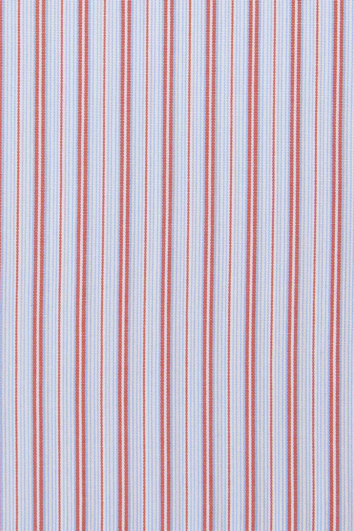 Orange and white vertical striped dress shirt fabric