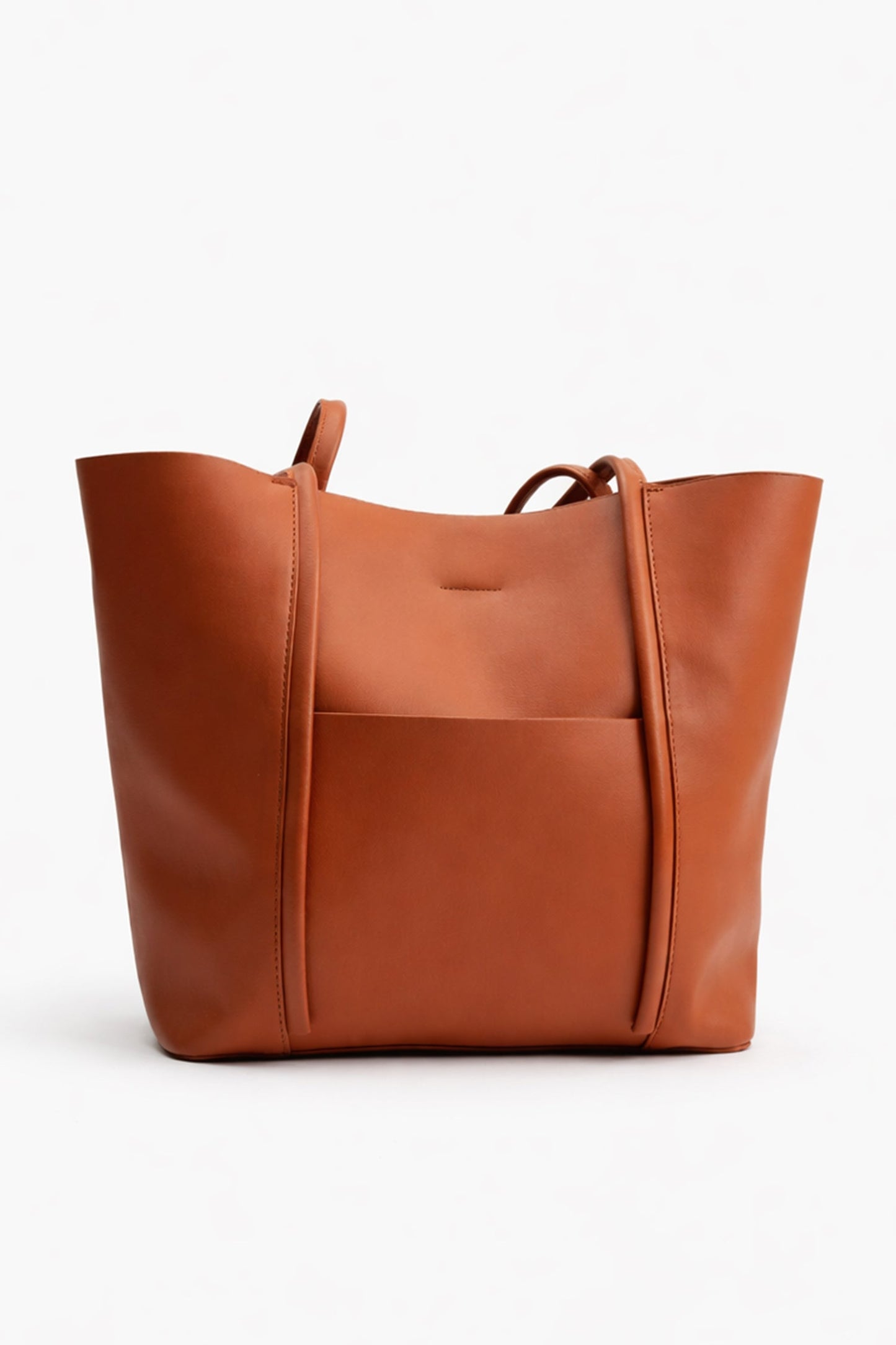 Tan Minimalist Structured Tote Bag - Hustle N Holla