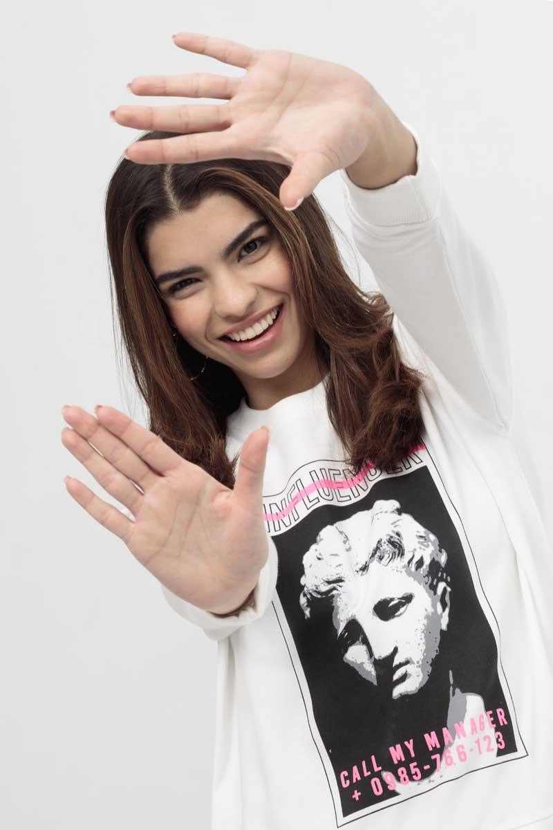 Graphic Sweatshirt For Women - White