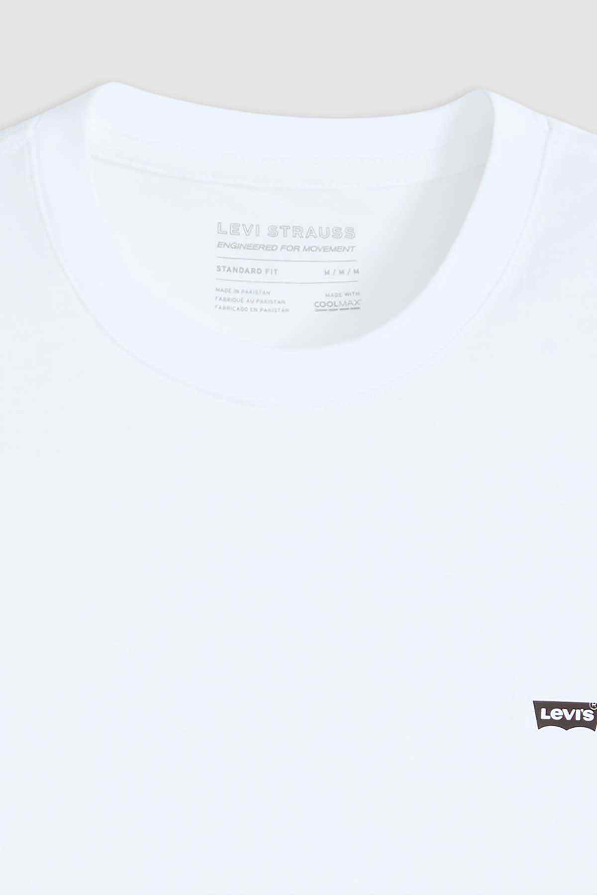Levi's white crewneck T-shirt close-up with Levi's chest logo