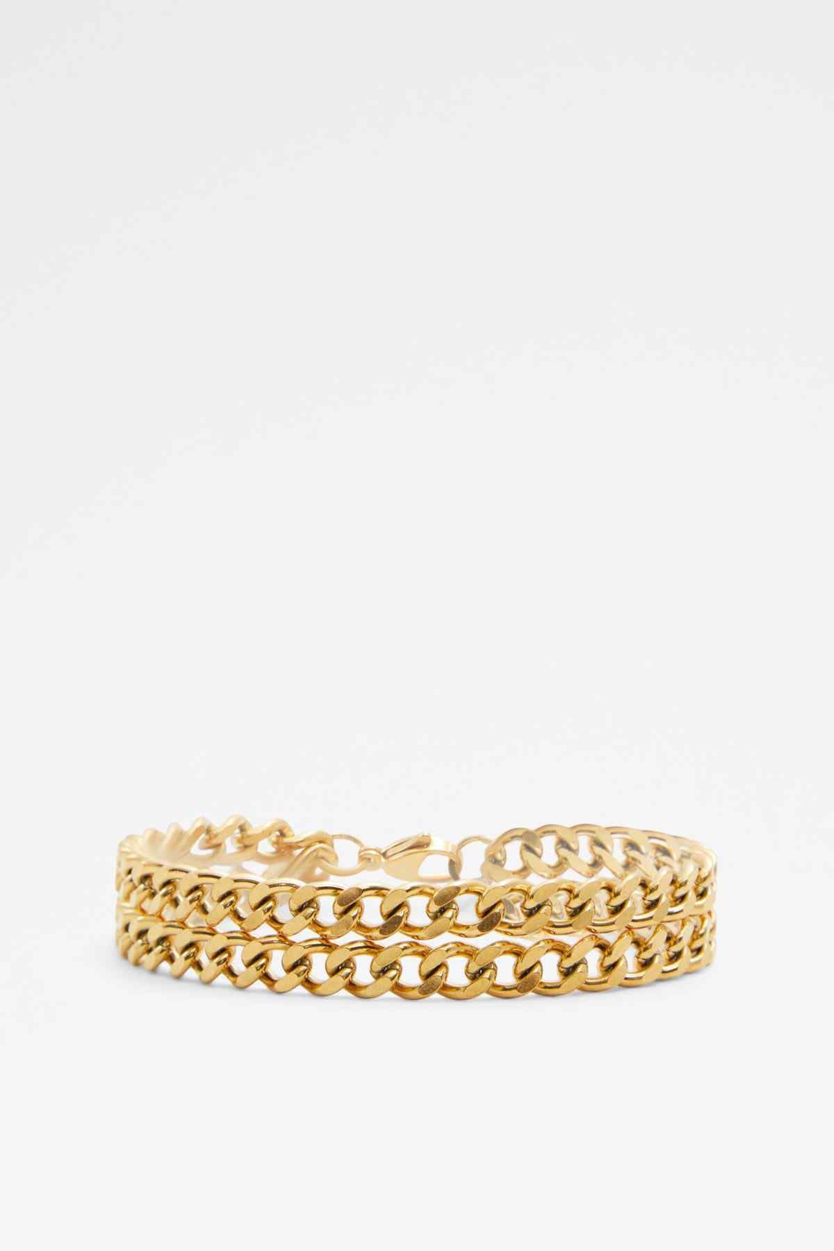 ALDO gold chain bracelet with chunky curb links