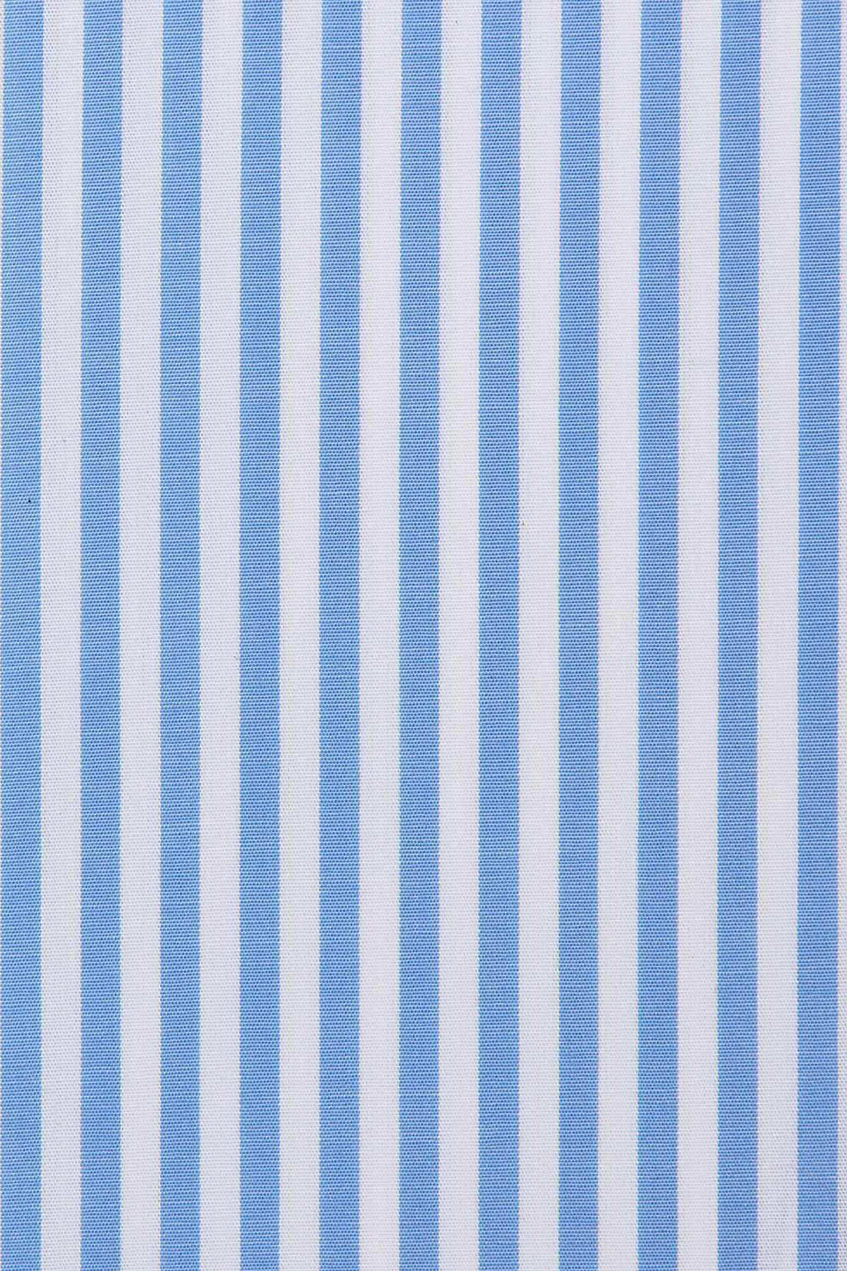 Light blue and white vertical stripe dress shirt fabric