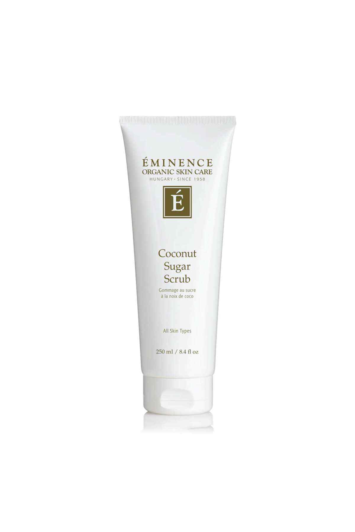 Eminence Coconut Sugar Scrub exfoliating face scrub in white squeeze tube
