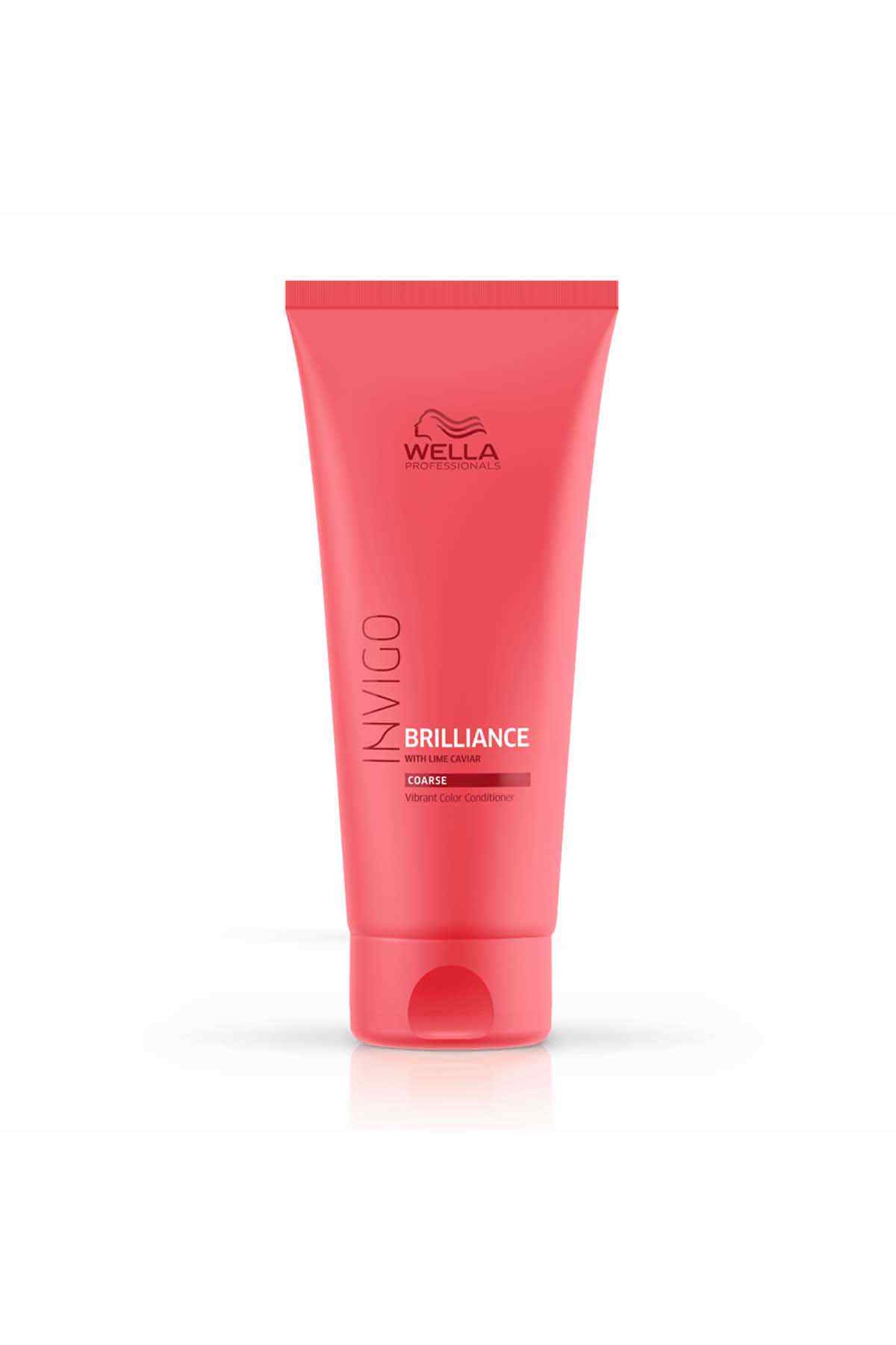 Wella Invigo Brilliance Care mask tube, red-pink squeeze bottle with cap