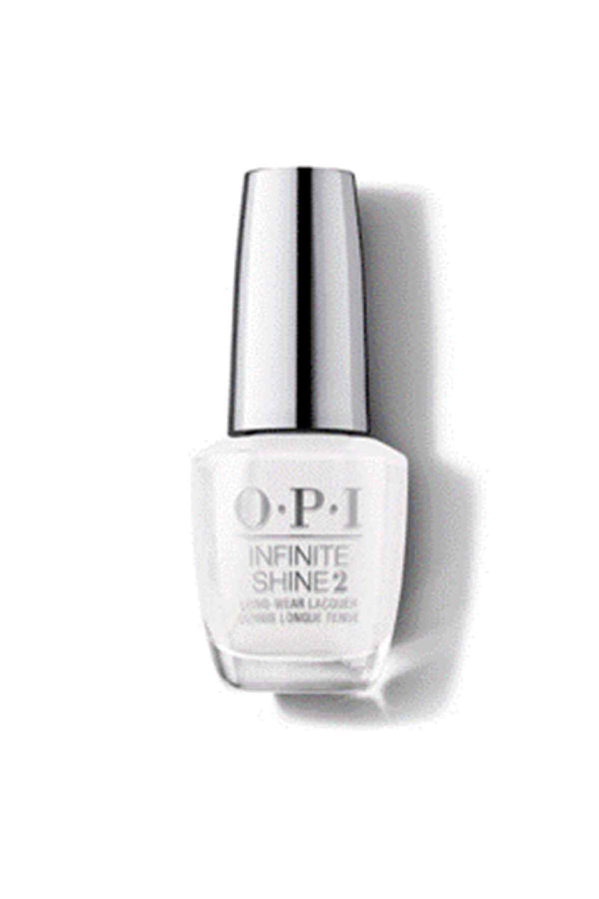 OPI Infinite Shine 2 nail polish, white, glossy bottle with silver cap