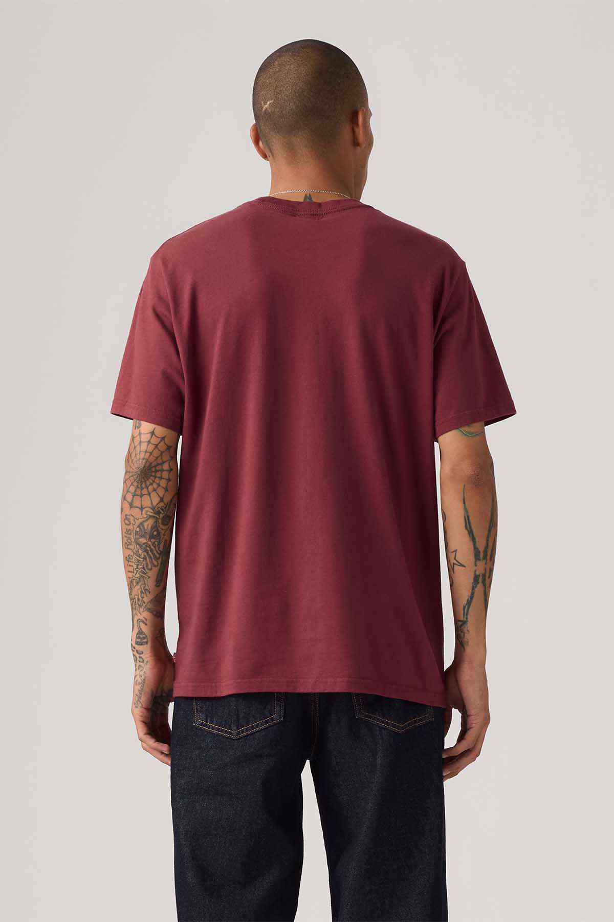 Levi's dark red T-shirt, crew neck short sleeves, plain back.
