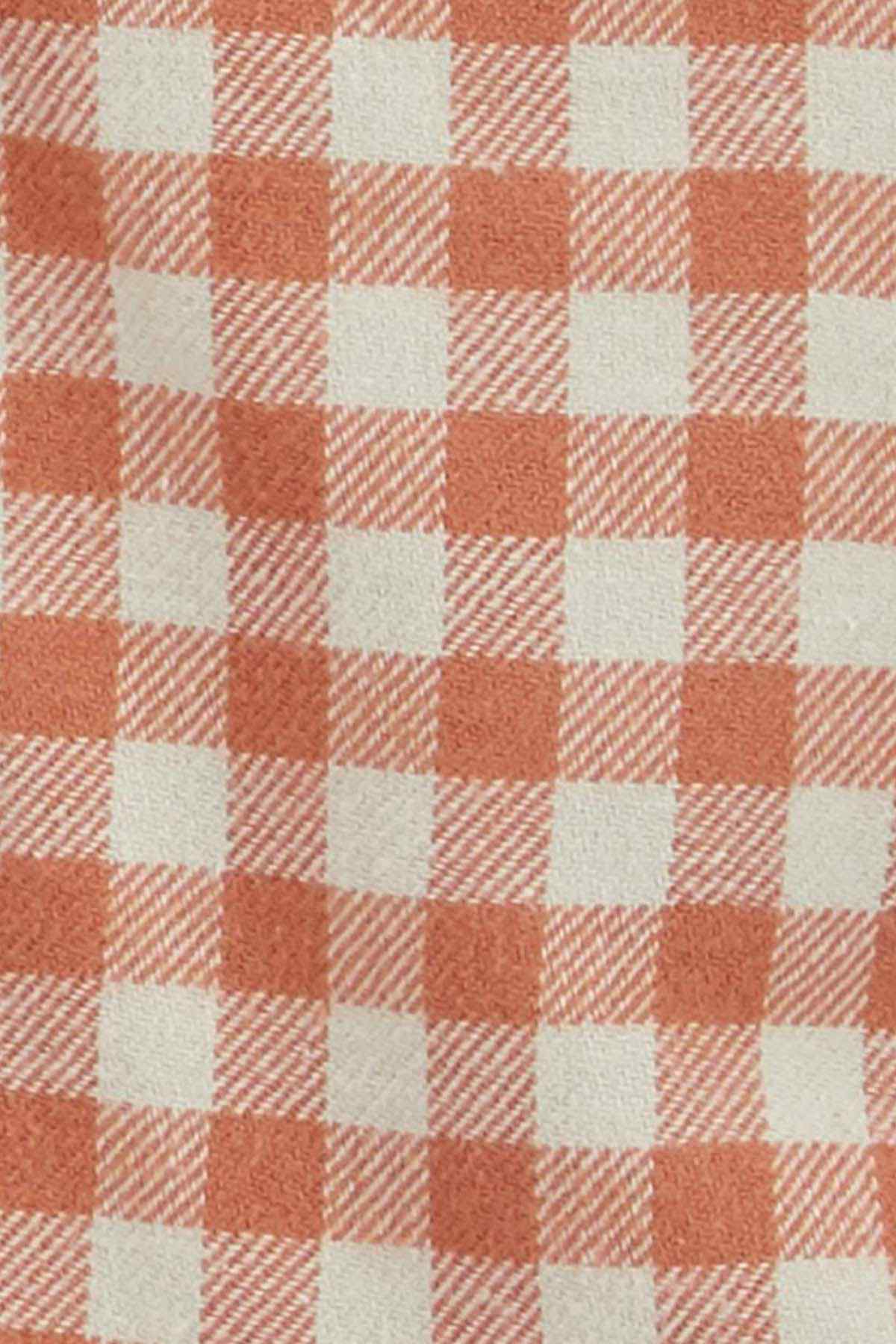 CARTER'S orange and white plaid fabric texture