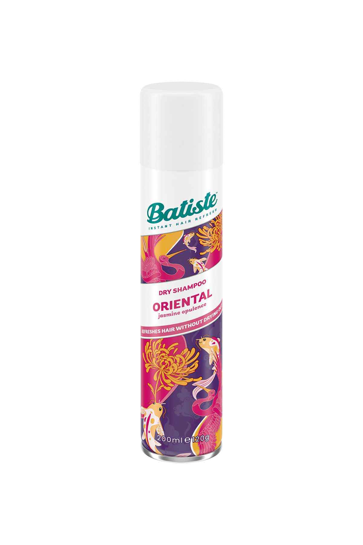 Batiste dry shampoo spray can, white cap, oriental scent label