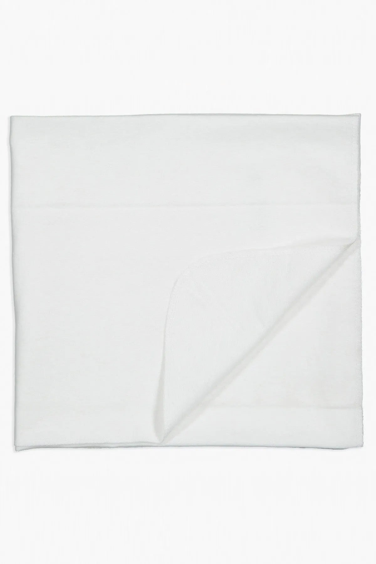 Square baby blanket with corner fold, solid white