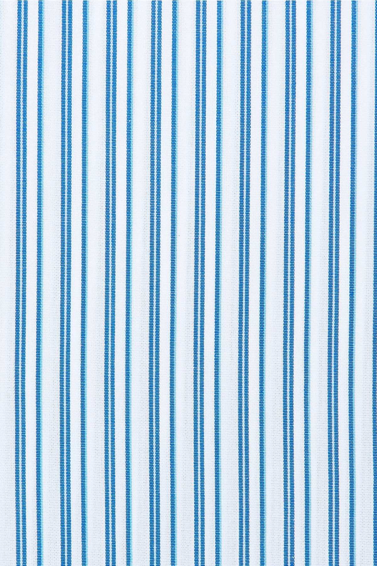 Blue vertical striped dress shirt fabric