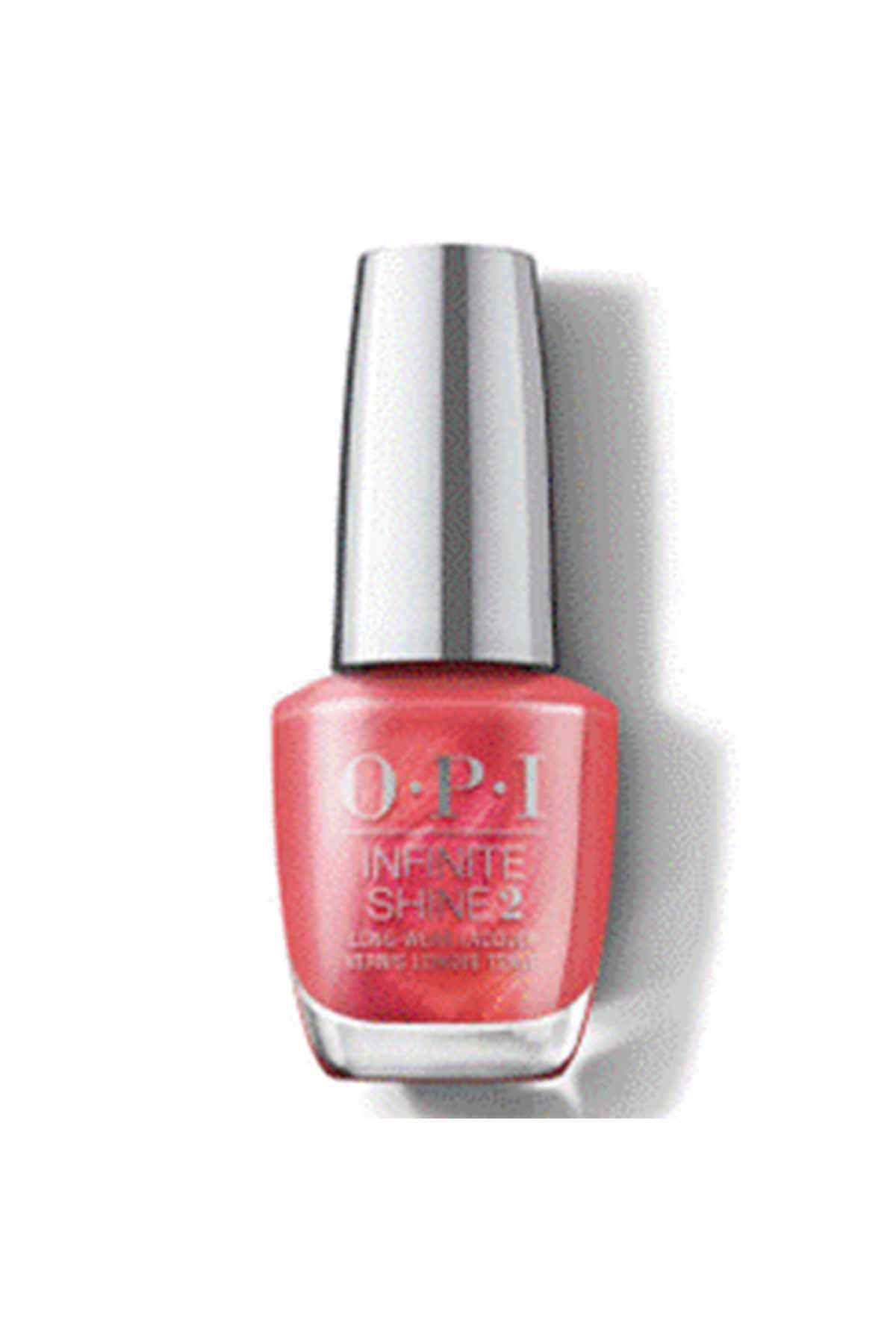 OPI Infinite Shine 2 coral pink nail polish bottle with cap