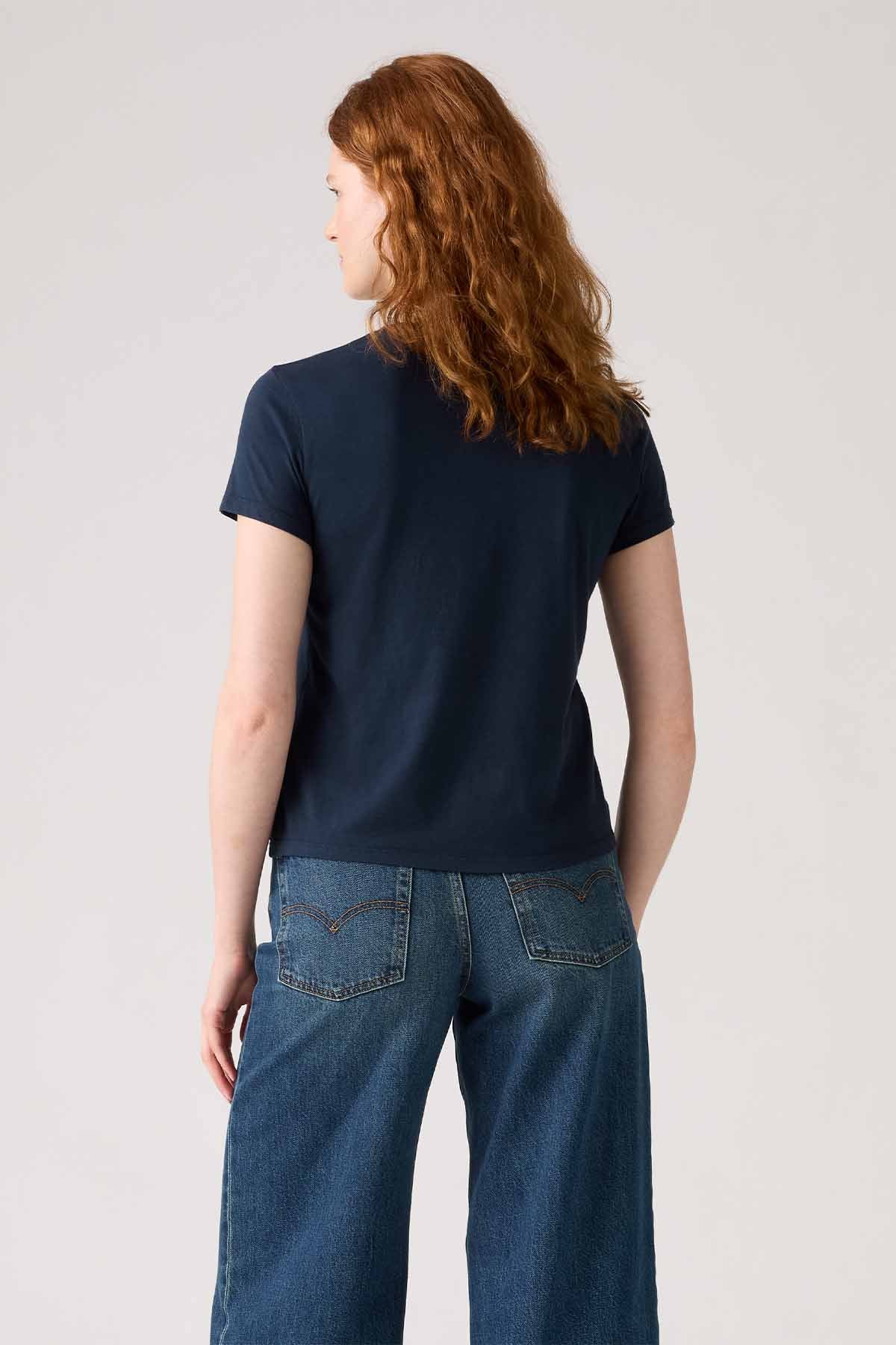 Levi's crew-neck T-shirt back view in dark blue, short sleeves