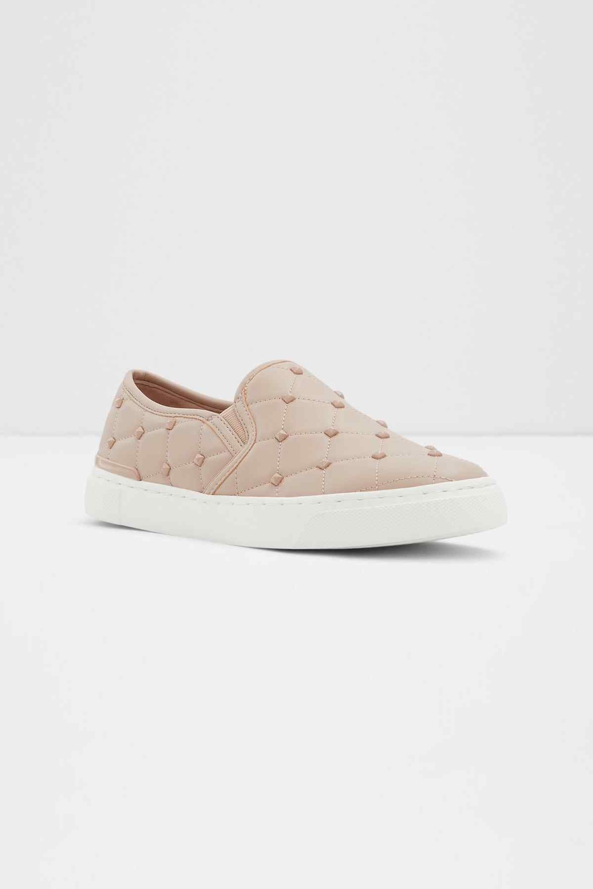 ALDO bone quilted slip-on sneaker, three-quarter view, white sole