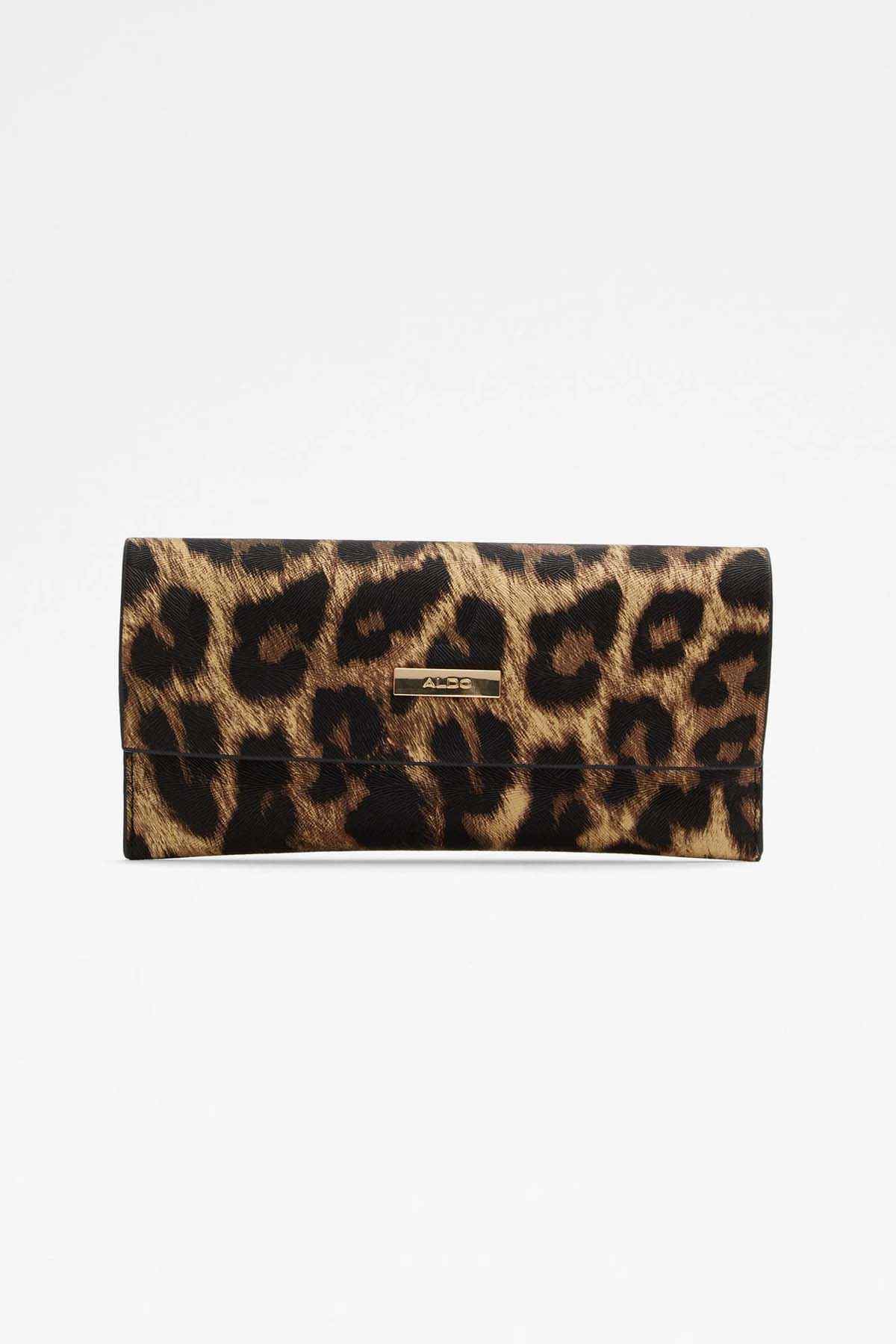 ALDO leopard-print flap clutch