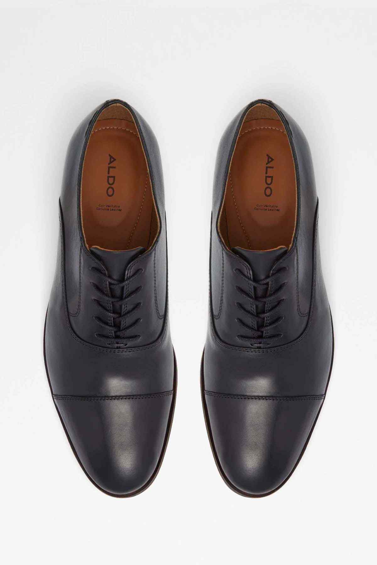 ALDO black leather lace-up oxford shoes, insoles with brand logo