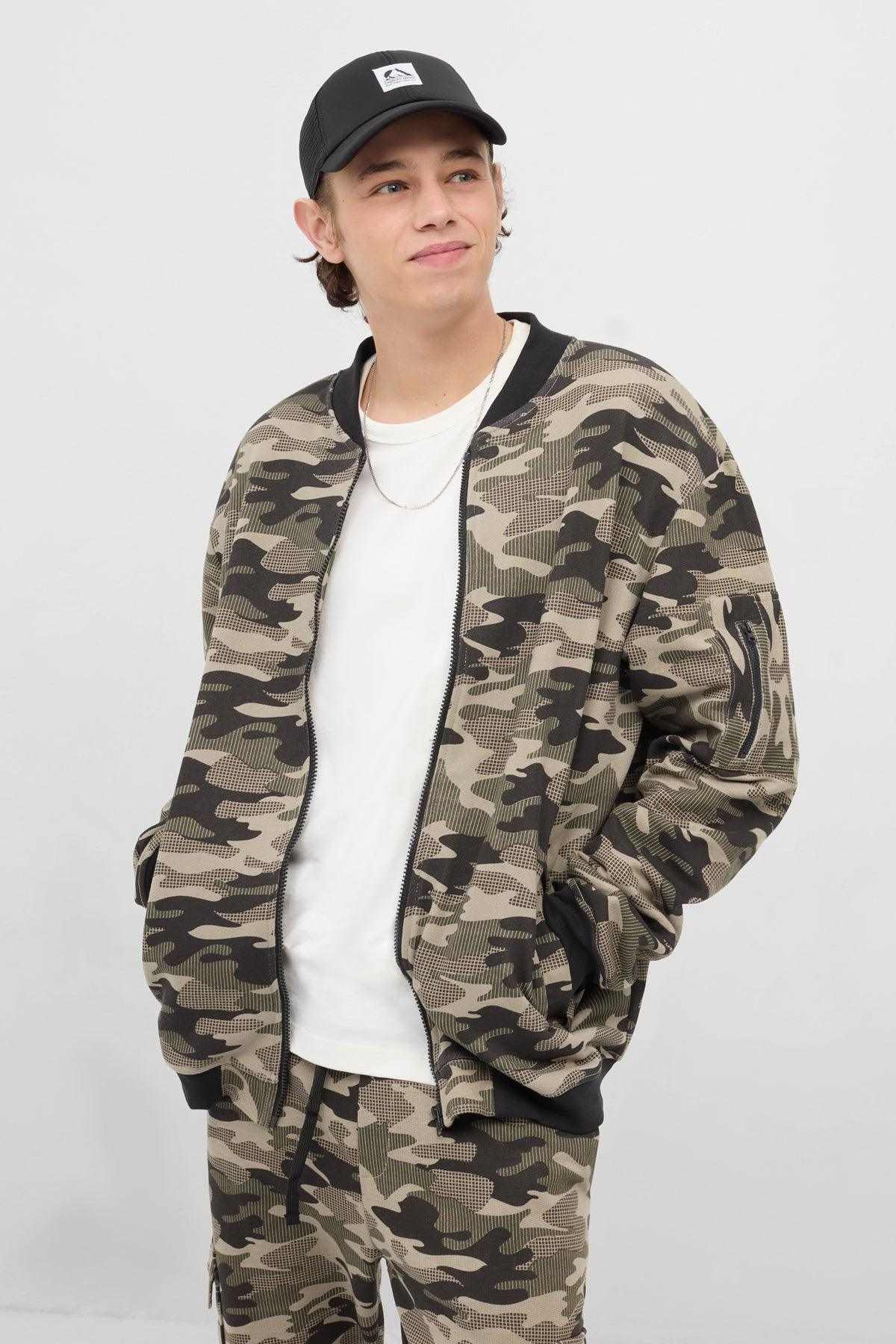 Organic Camo Bomber Jacket